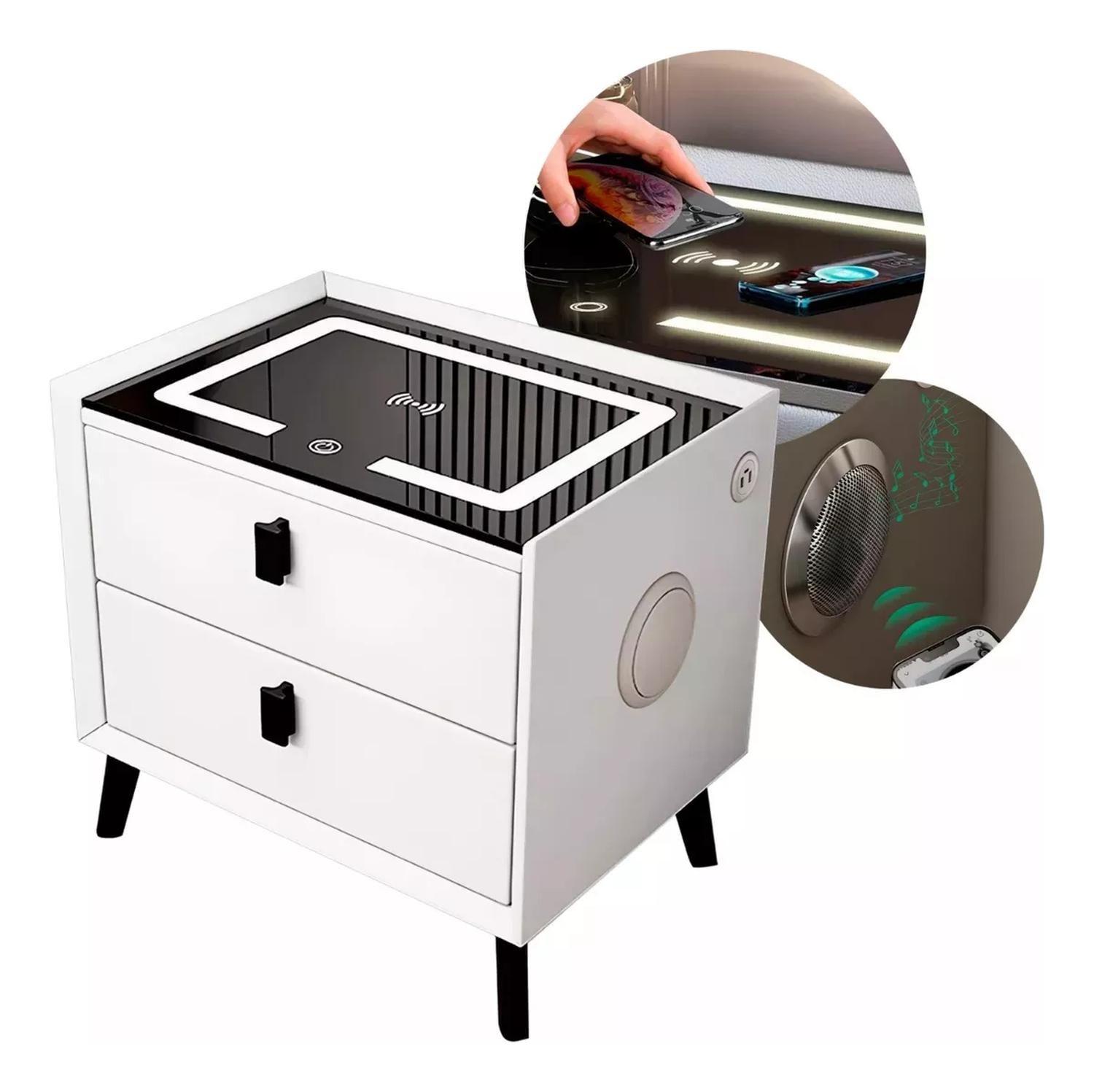 Velador Con Parlantes Carga Inalámbrica Usb Inteligente-5