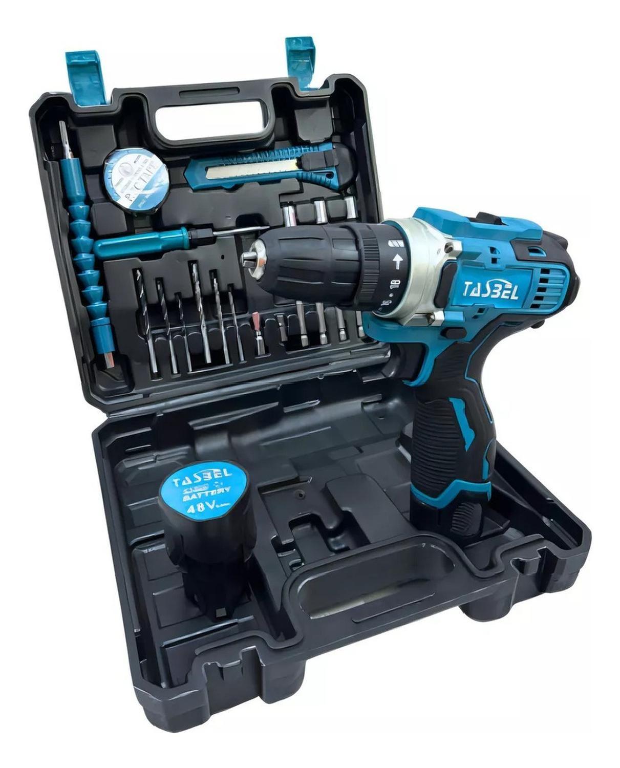 Taladro Inalambrico Maletín Transporte 2 Baterias 48v Azul-2