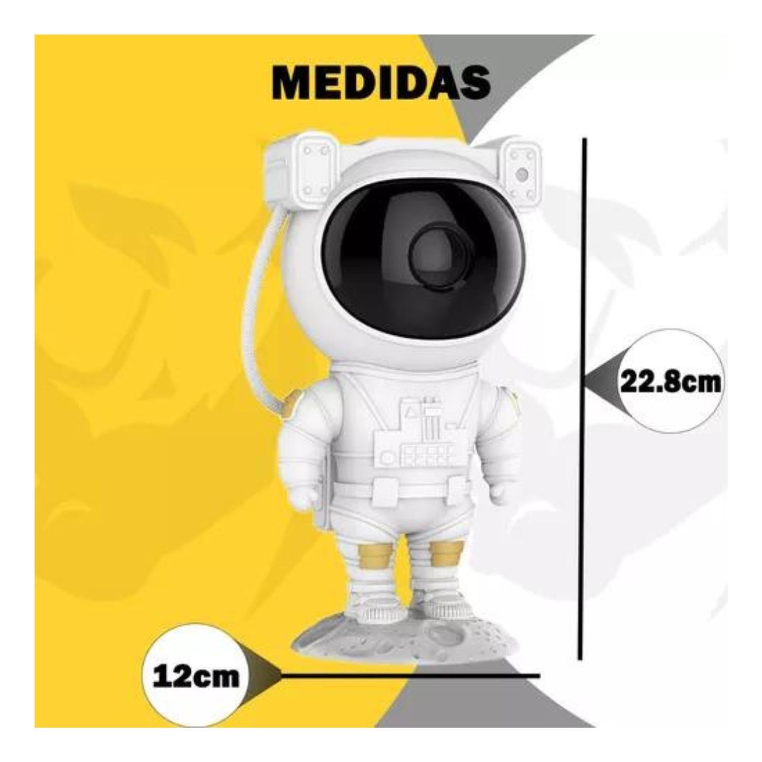 Lámpara De Noche Proyector Astronauta Star Night Light Niño Blanco Negro-3