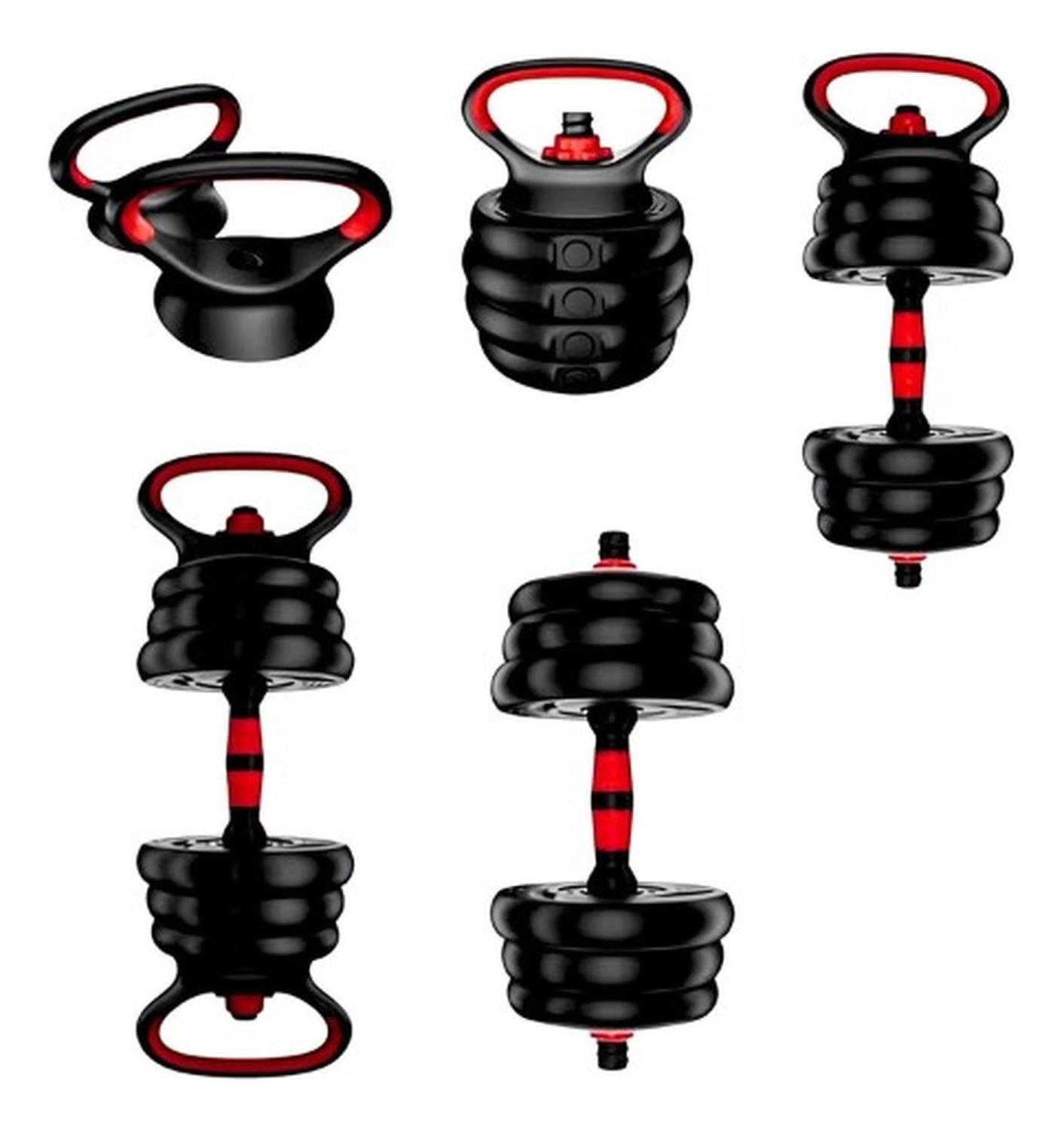 Set De Mancuernas 10kg Barra Armable Ajustable Profesional Negro-2