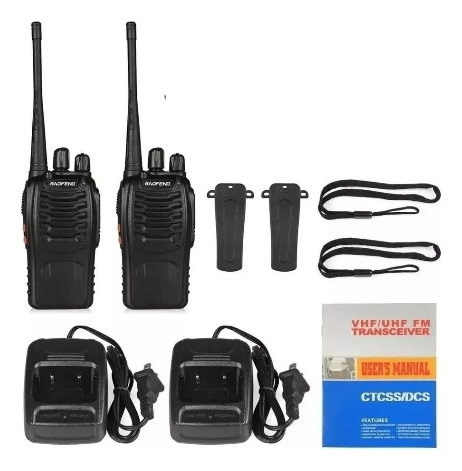 Pack 2 Radios Transmisor Walkie Talkie Baofeng 888s Negro-2
