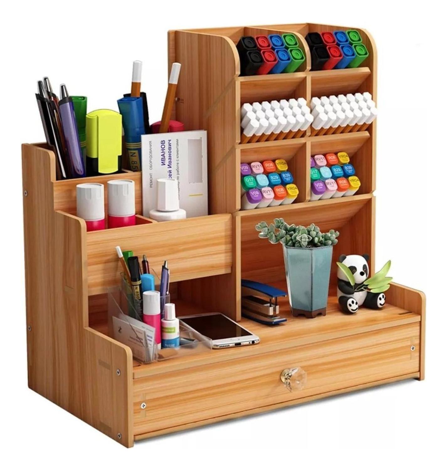 Organizador De Escritorio Lápices Plumones Oficina Armable-0