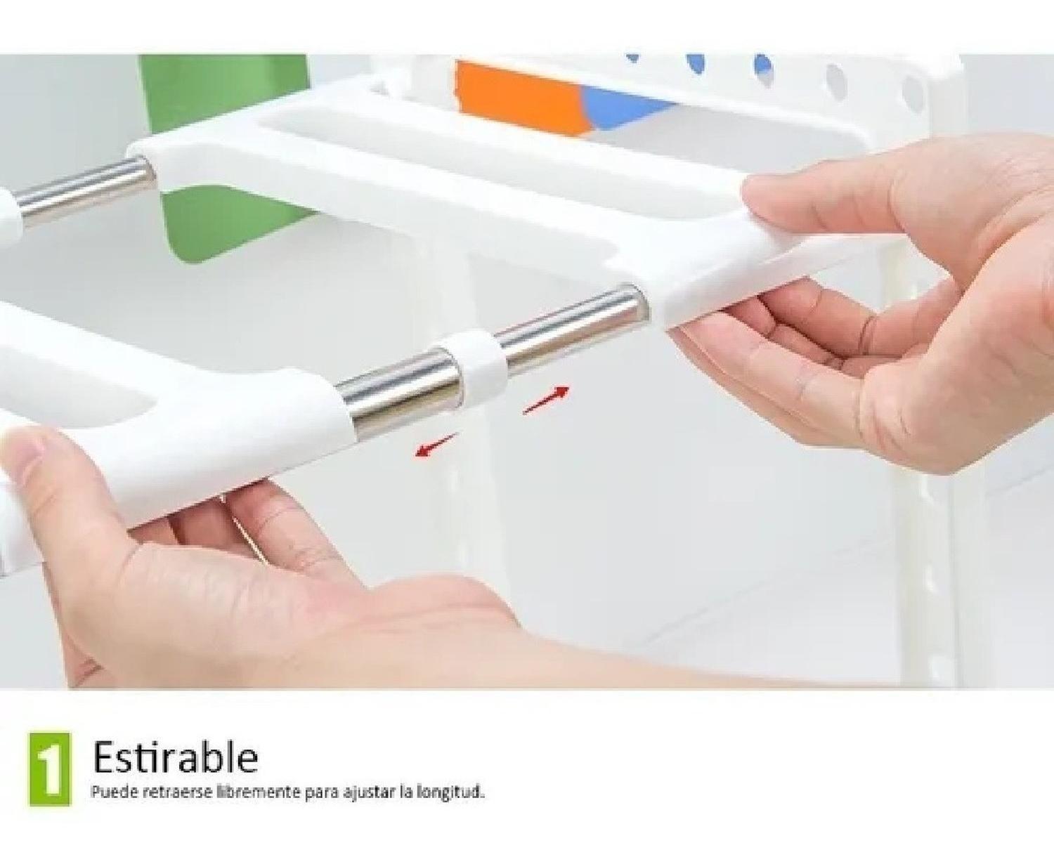 Mueble Organizador Estante Cocina Baño Ajustable 50 A 70 Cm Blanco-6