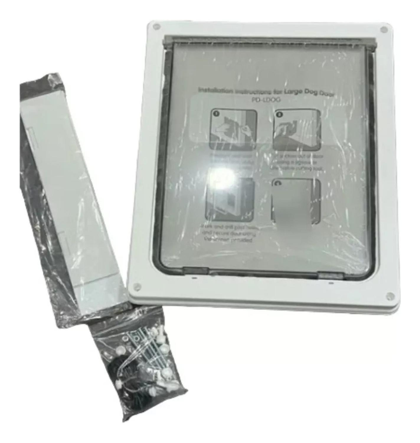 Puerta Para Mascotas Xxl Exterior Interior Para Gatos Perros Blanco-3