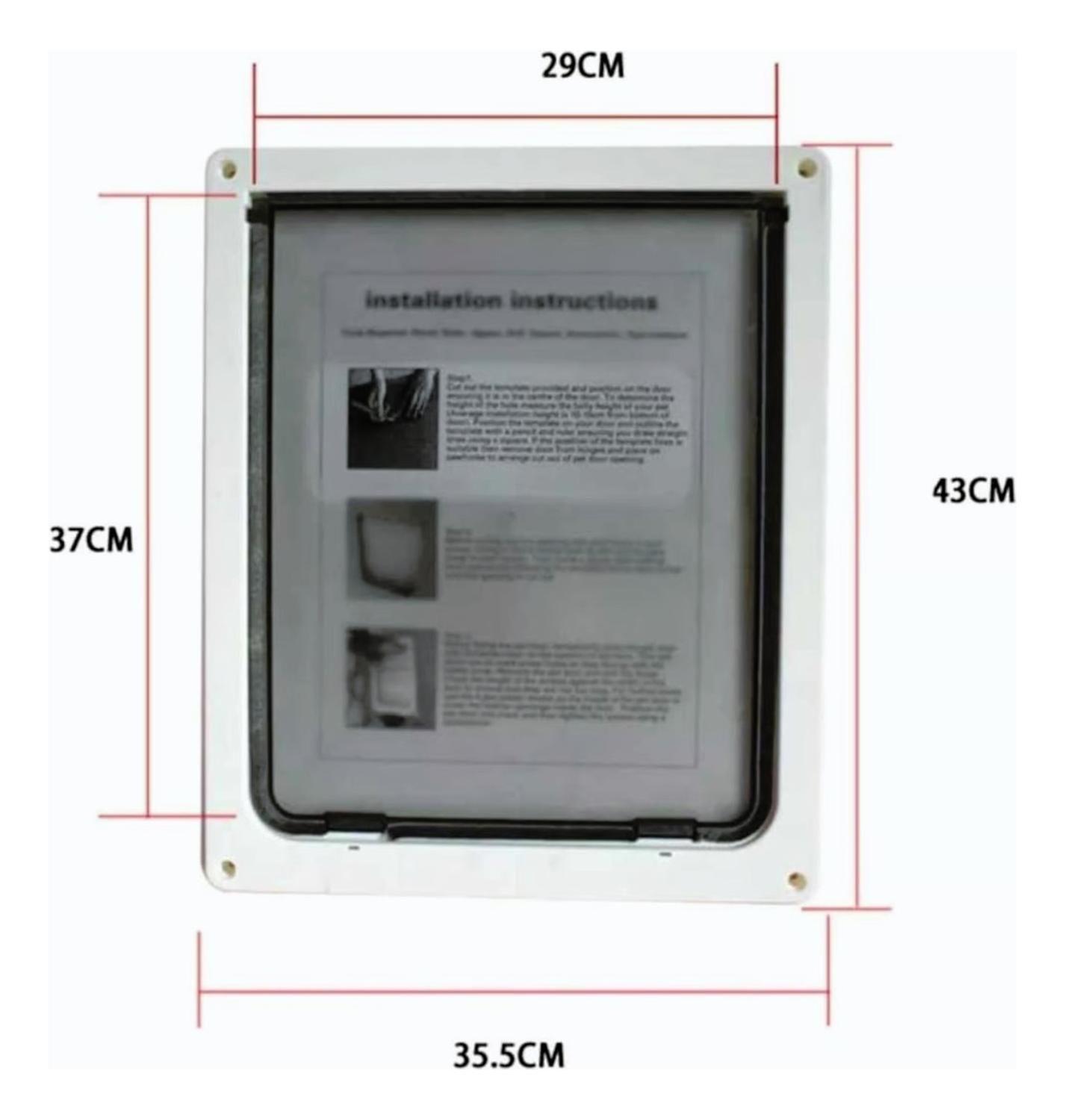 Puerta Para Mascotas Xxl Exterior Interior Para Gatos Perros Blanco-4