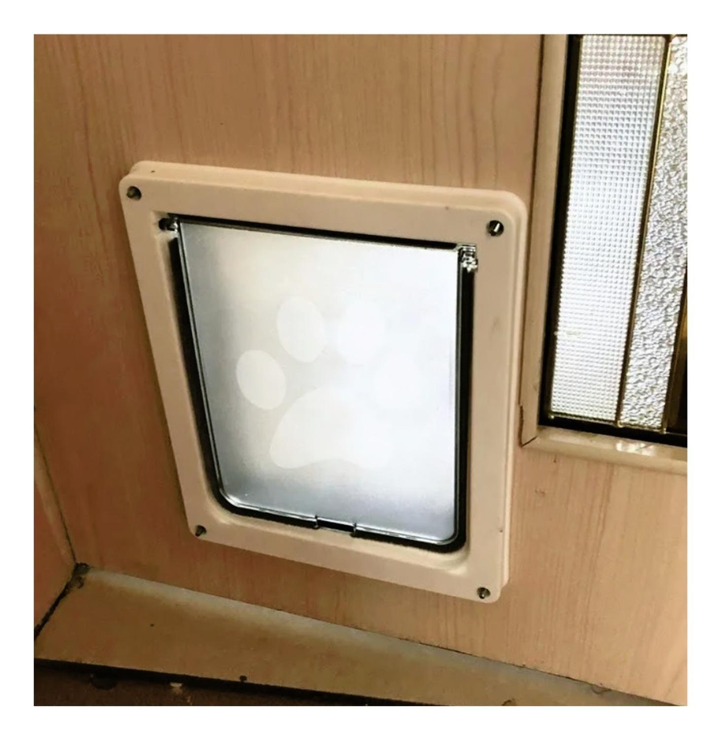 Puerta Para Mascotas Xxl Exterior Interior Para Gatos Perros Blanco-7