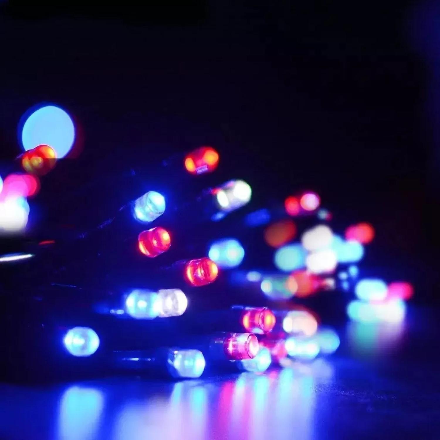 Luces Solar Guirnalda 10 Metro 100 Led Fiesta Patria Navidad Negro-1