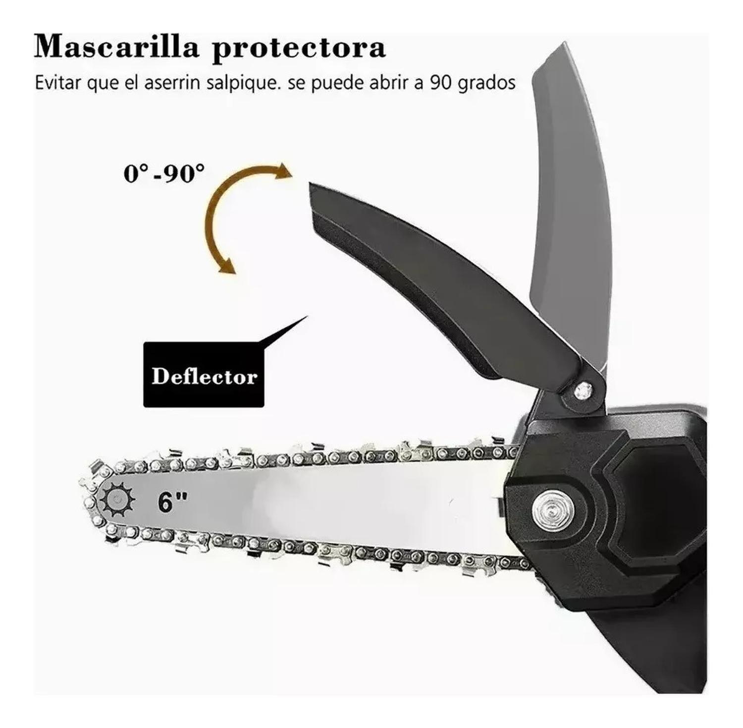 Moto Sierra Eléctrica De Mano Inalámbrica 48v + 1 Bateria Negro-5