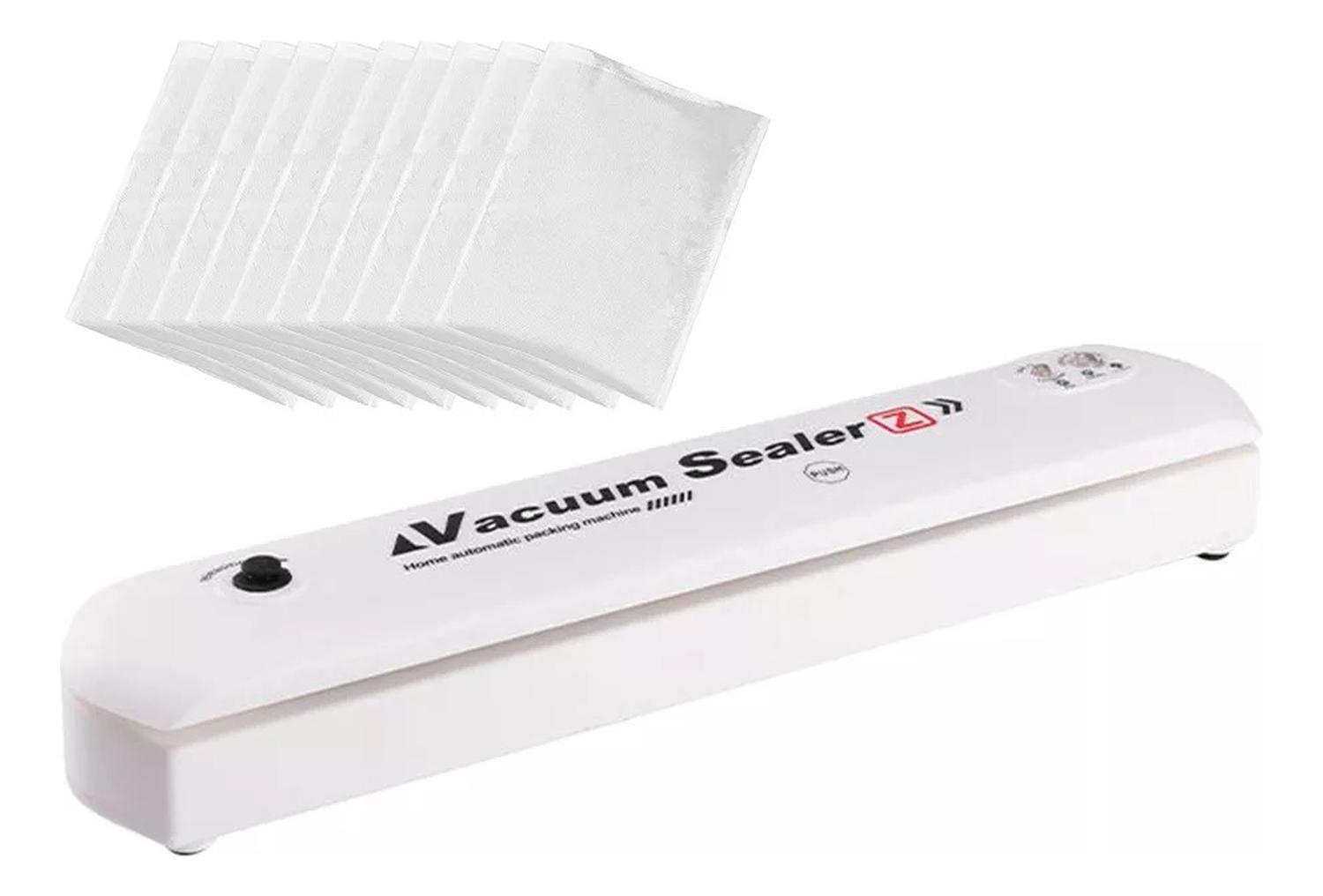 Selladora Automática De Alimentos Al Vacío Blanca + Bolsas-0