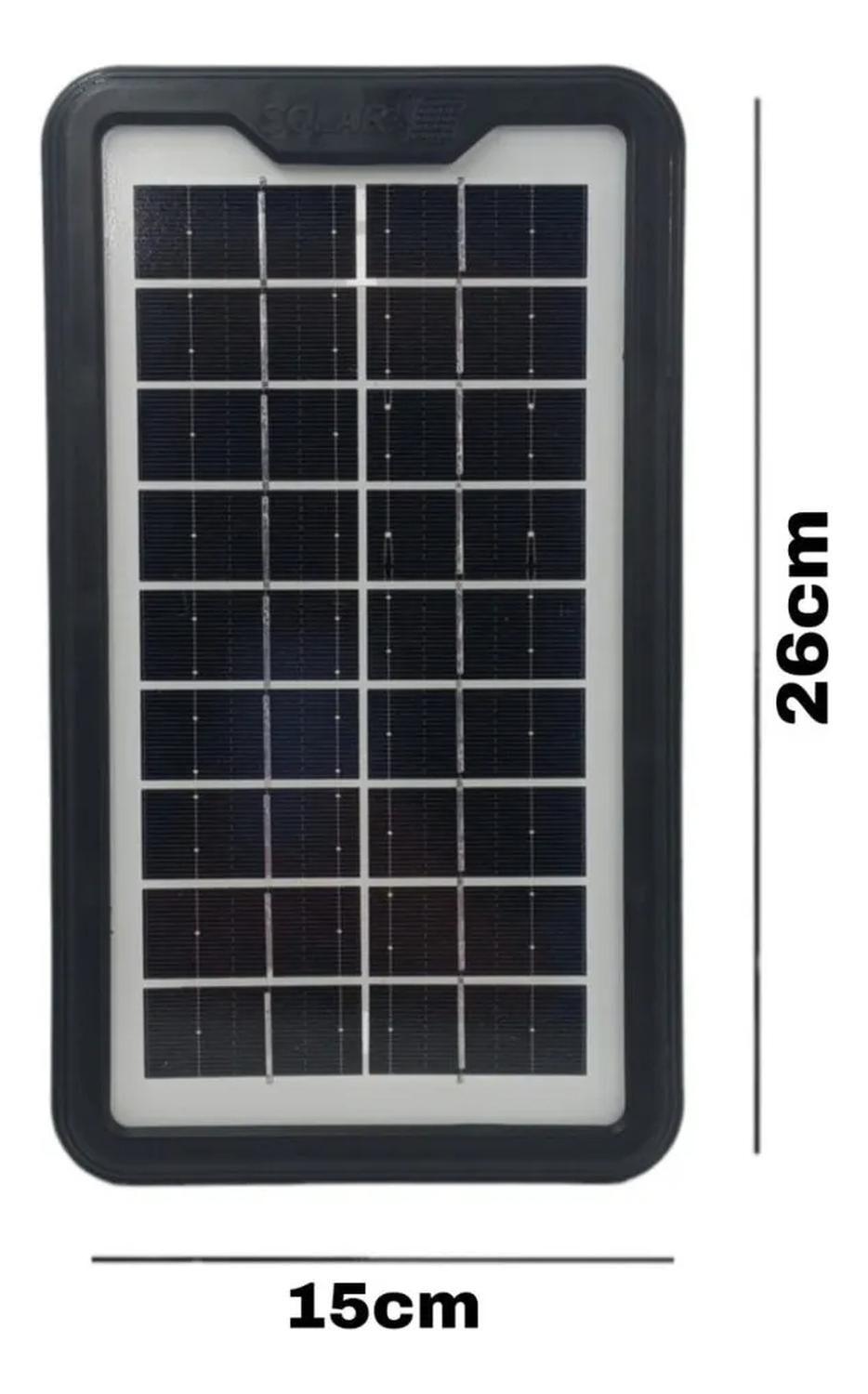 Kit De Campin Solar De Emergencia 3 Ampolletas + Linterna Negro-4