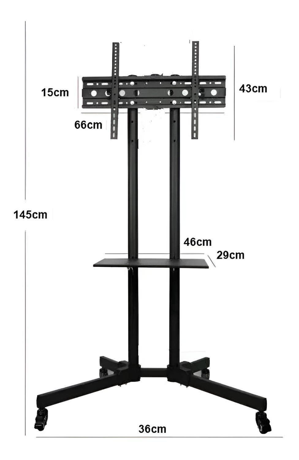 Soporte Tv Base Pedestal Rueda Televisores Movil 32 A 65p D Color Negro-2
