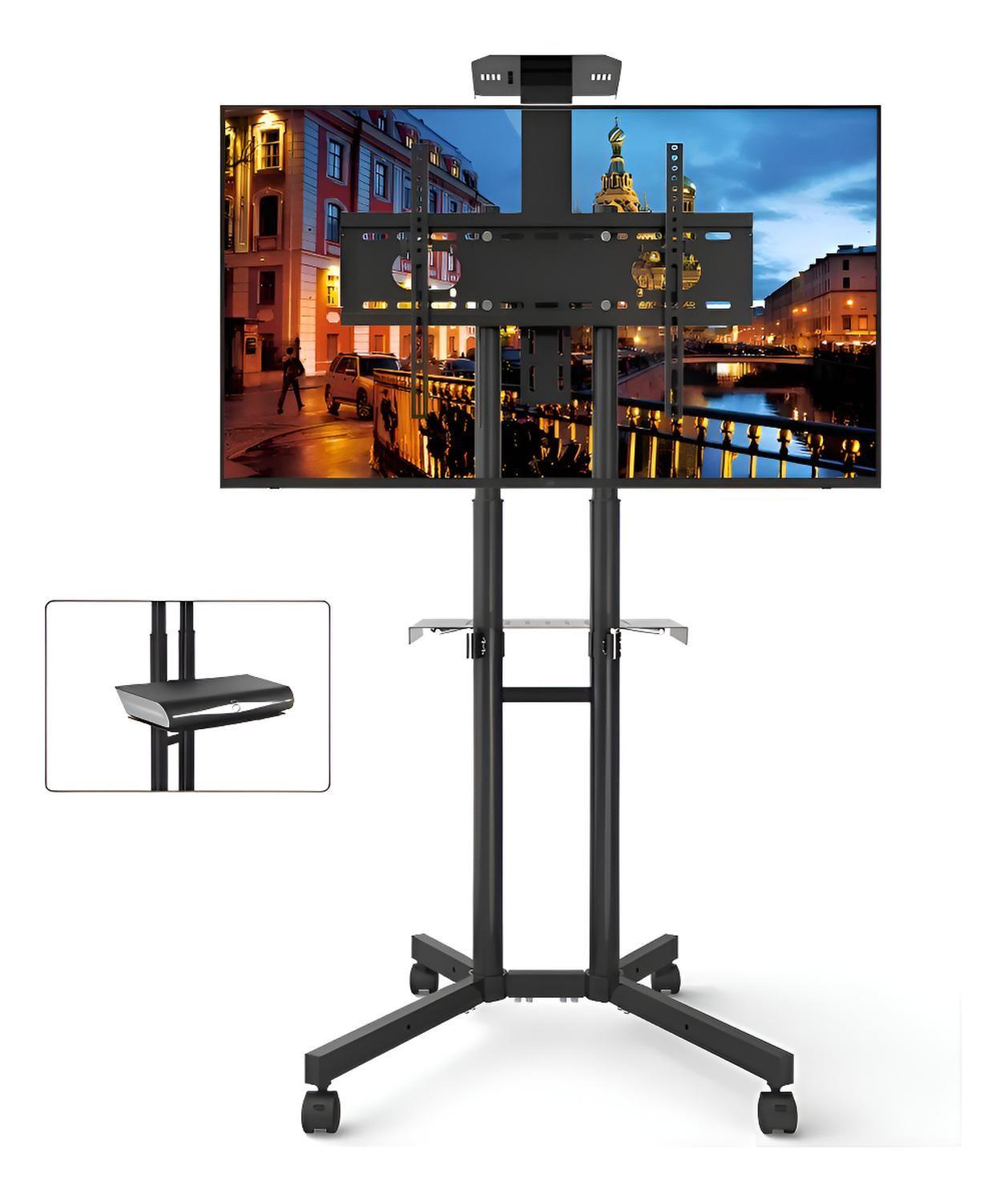 Soporte Tv Base Pedestal Rueda Televisores Movil 32 A 65p D Color Negro-3