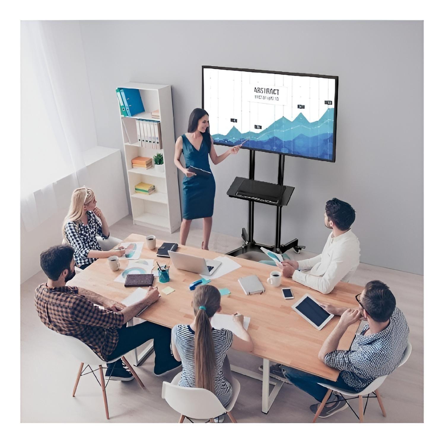 Soporte Tv Base Pedestal Rueda Televisores Movil 32 A 65p D Color Negro-4