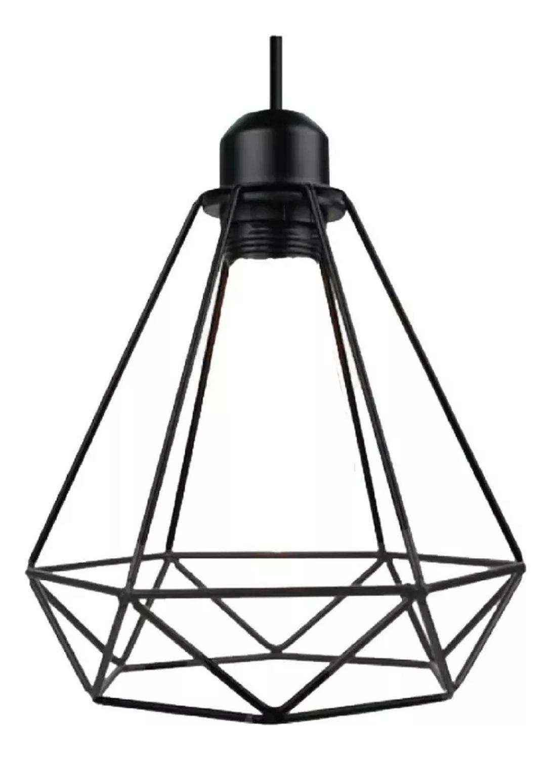 Pack 2 Lámparas Decorativas Vintage Diamante Iluminación Negro-2