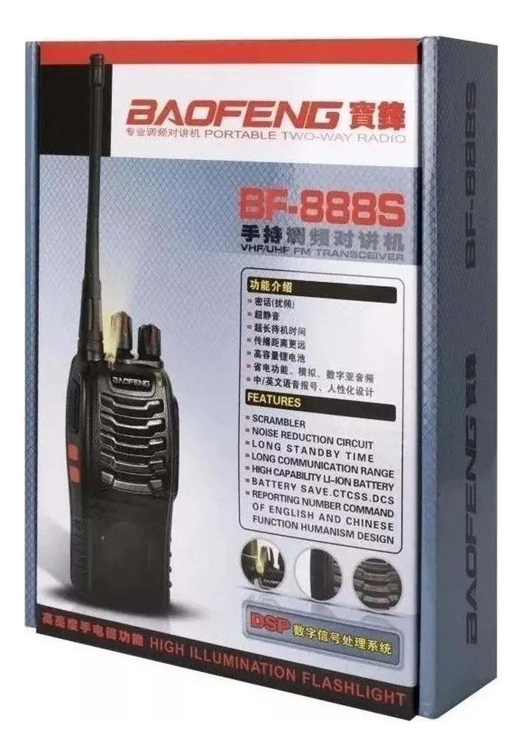 Pack X4 Radio Transmisor Walkie Talkie Bf-888s Baofeng Negro-3