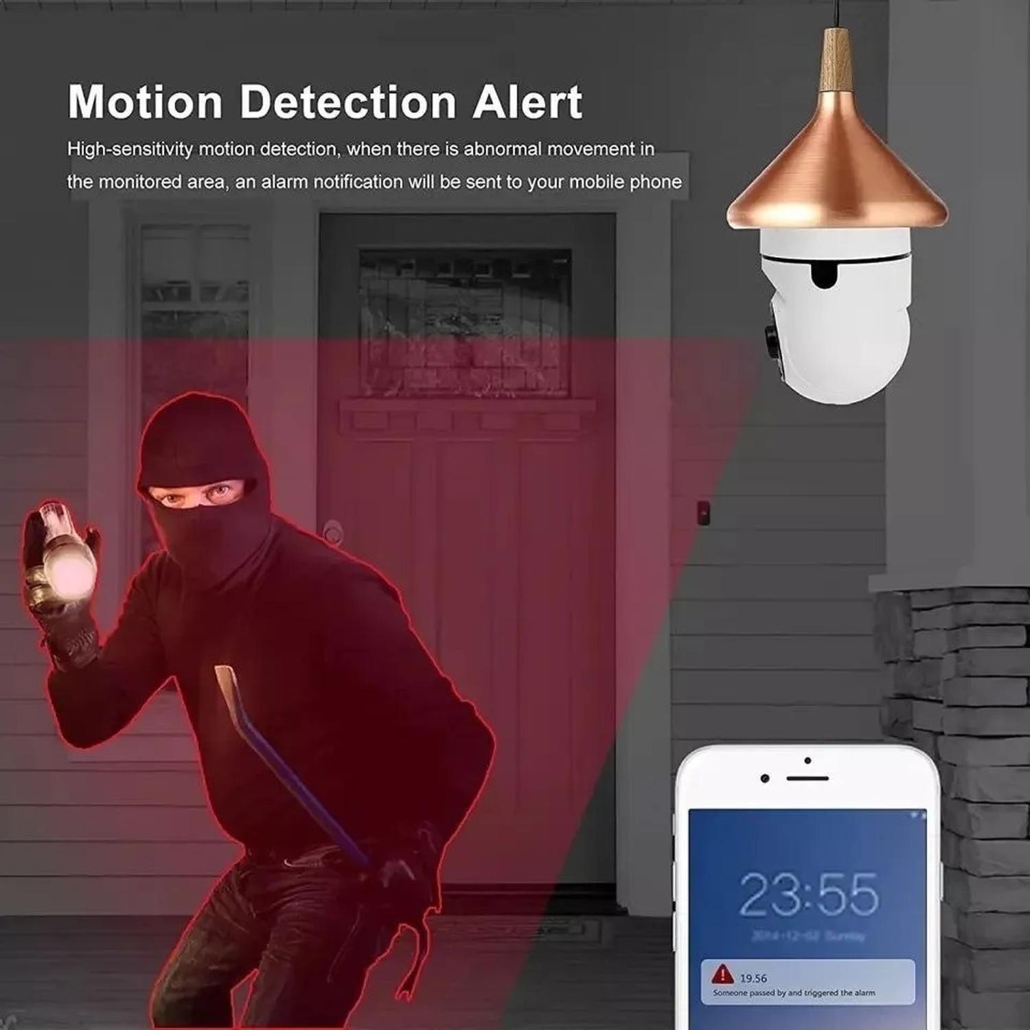 Camara Ip Ampolleta Panorámica Wifi Cctv Inteligente 360°. Blanco-2