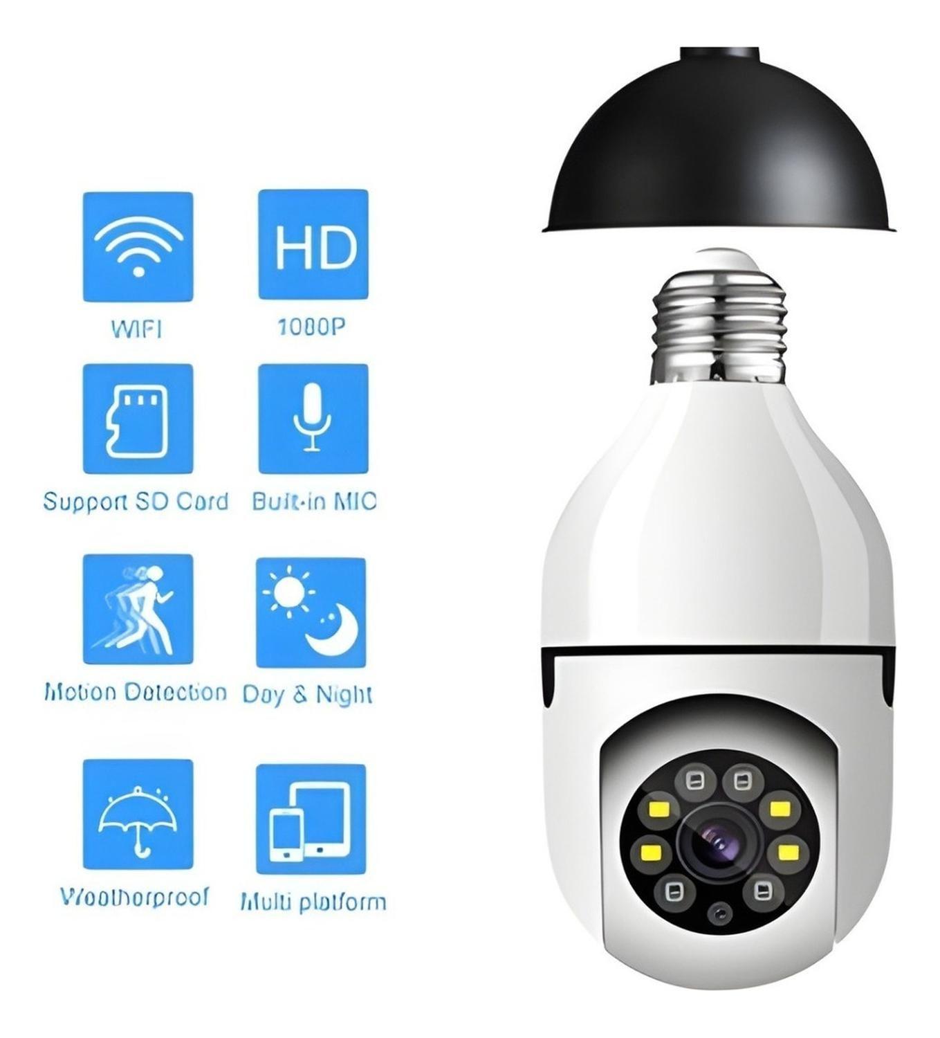 Camara Ip Ampolleta Panorámica Wifi Cctv Inteligente 360°. Blanco-6