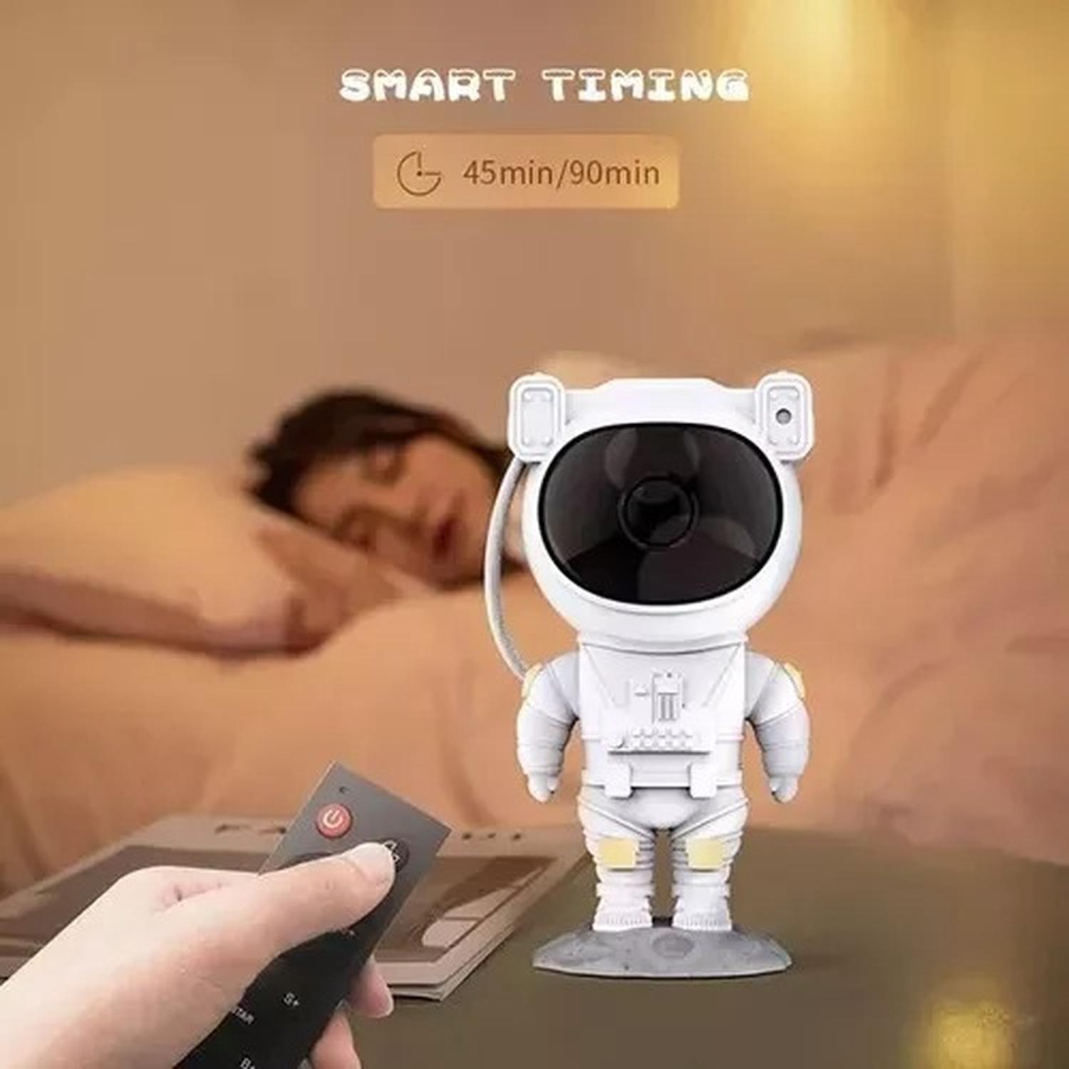 Proyector Lámpara Luz Led Galaxia Astronauta Velador Gris Blanco-3