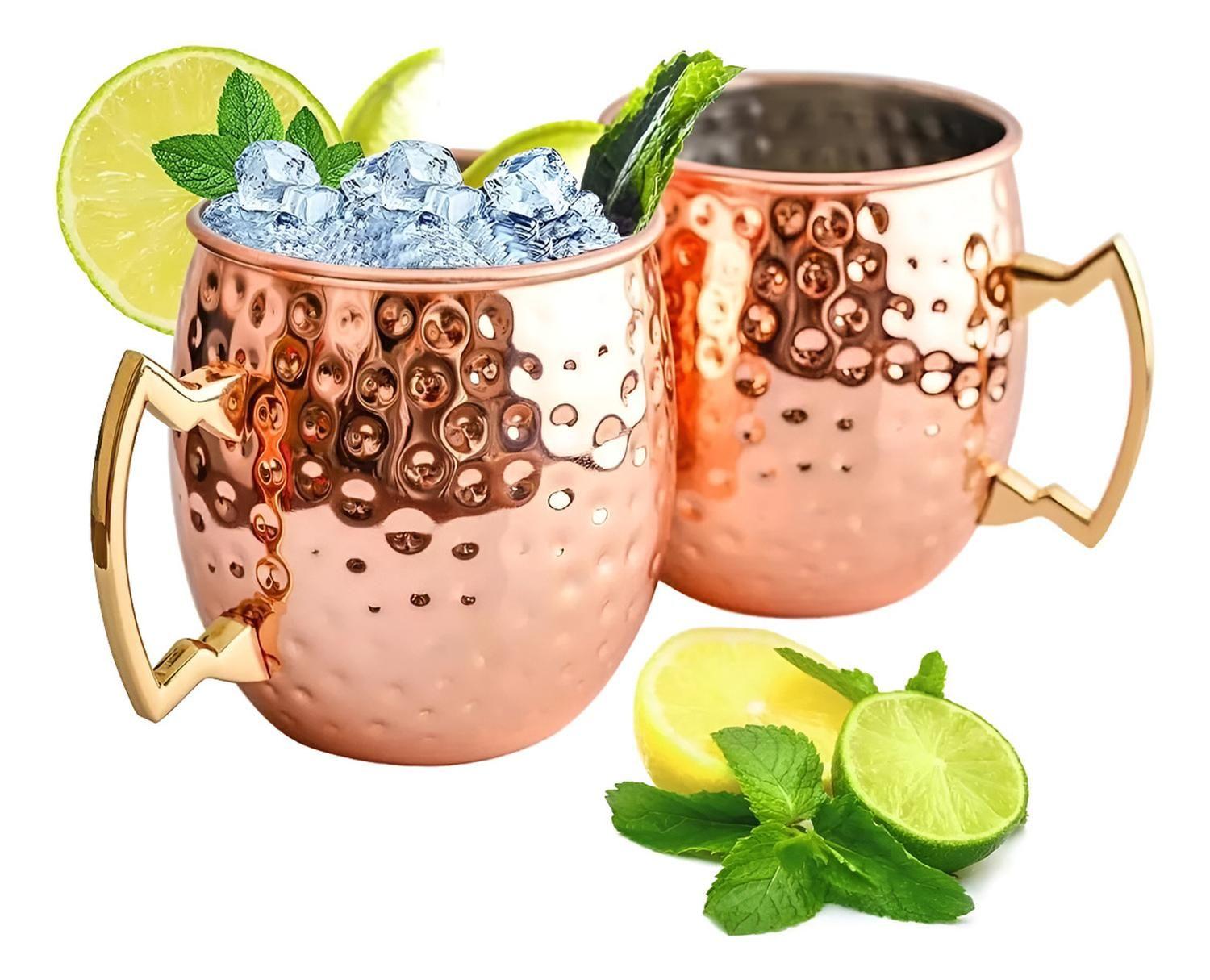 Pack X2 Mugs Vaso De Cobre Tragos Moscow Mule Mojito Bar-0