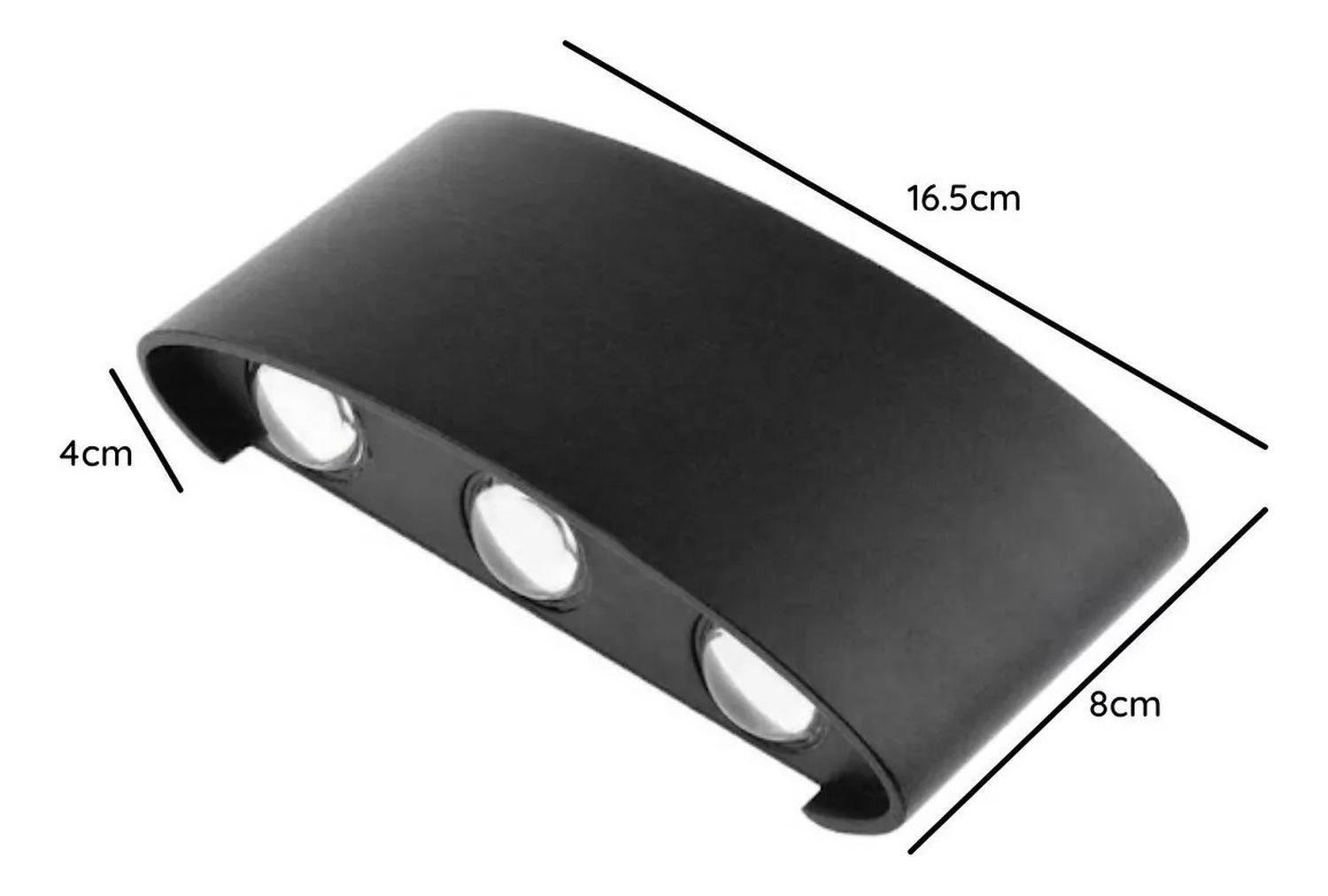 Aplique De Pared 6w Led Luz Calida Decoracion Hogar Negro-2