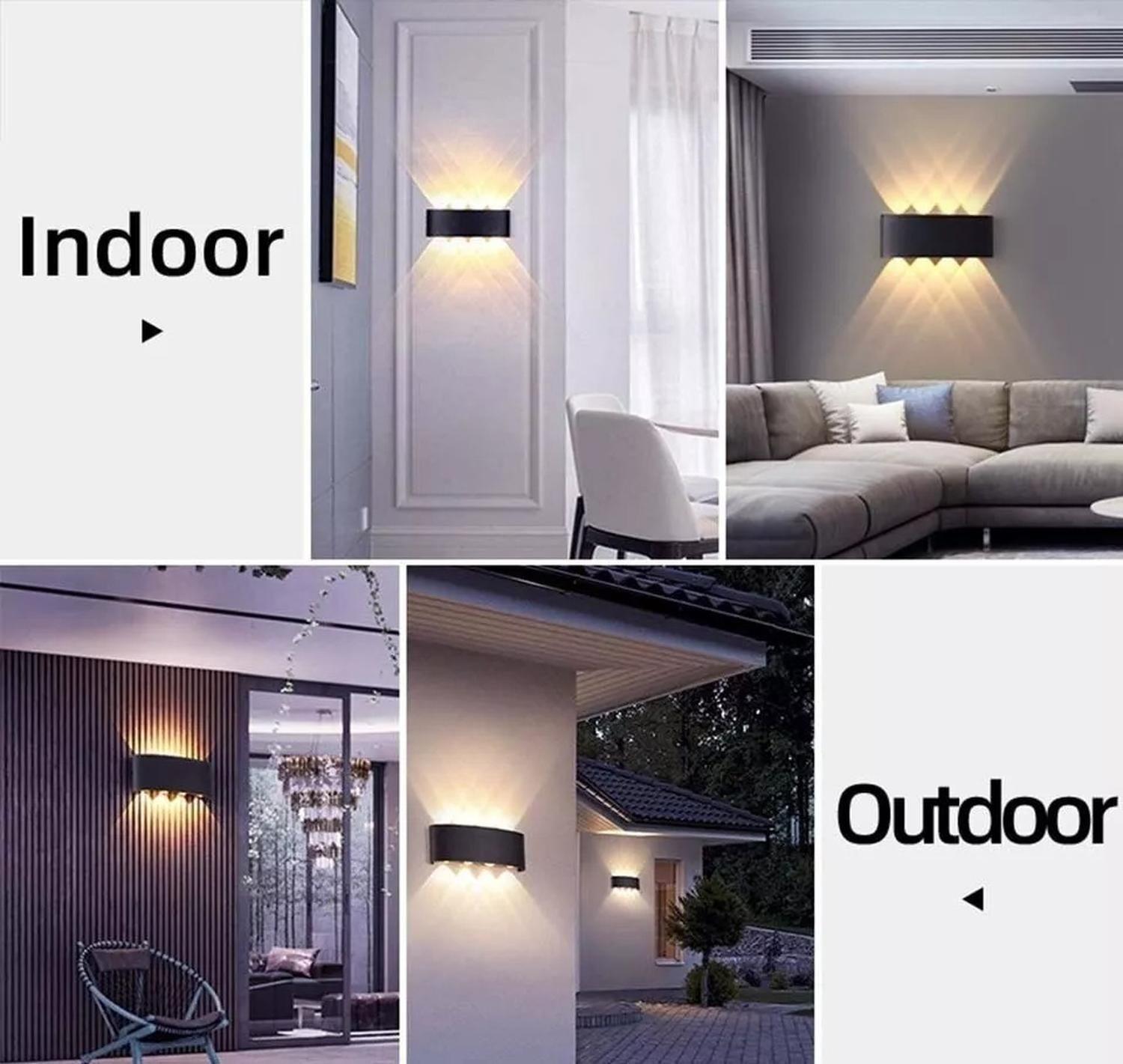 Aplique De Pared 6w Led Luz Calida Decoracion Hogar Negro-4