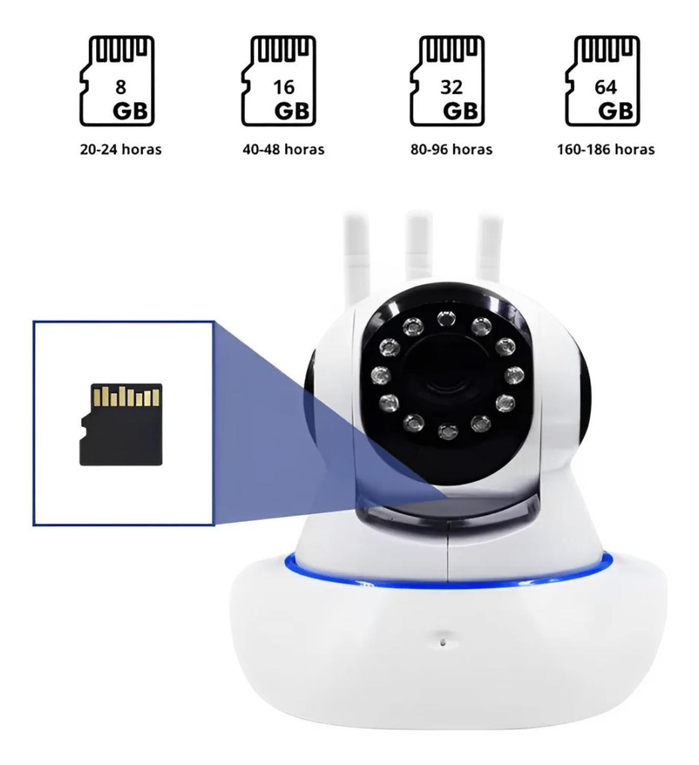 Pack X2 Camaras Ip Wifi Hd Vision Nocturna 360° Interior Blanco-2