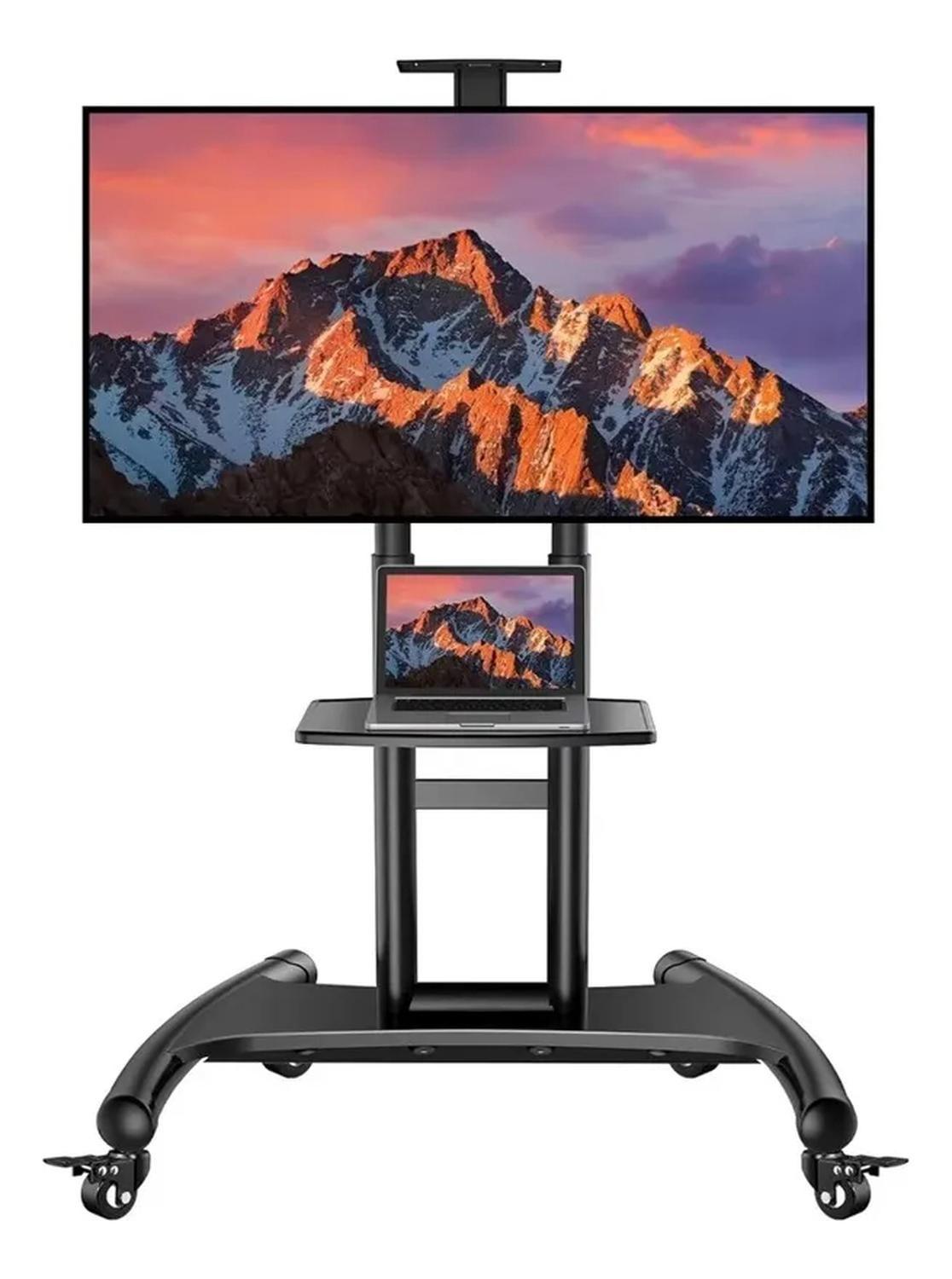 Soporte Tv Premium De 32 A 75 Pedestal Stand Movil Ruedas Negro-0