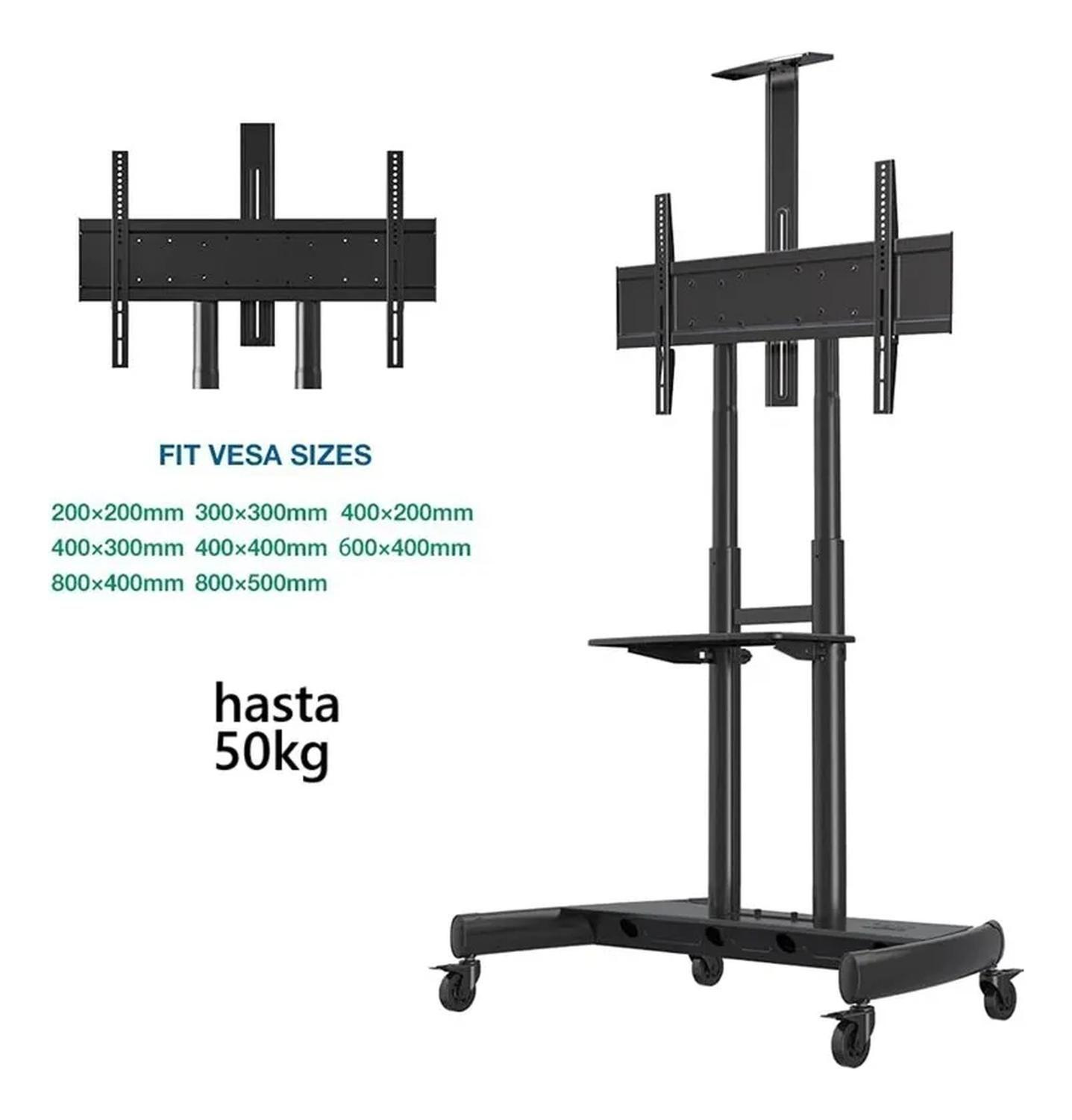 Soporte Tv Premium De 32 A 75 Pedestal Stand Movil Ruedas Negro-5