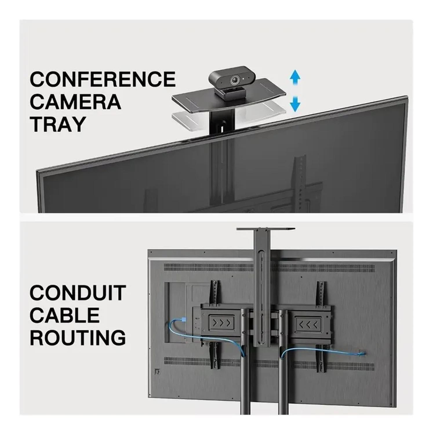 Soporte Tv Premium De 32 A 75 Pedestal Stand Movil Ruedas Negro-6