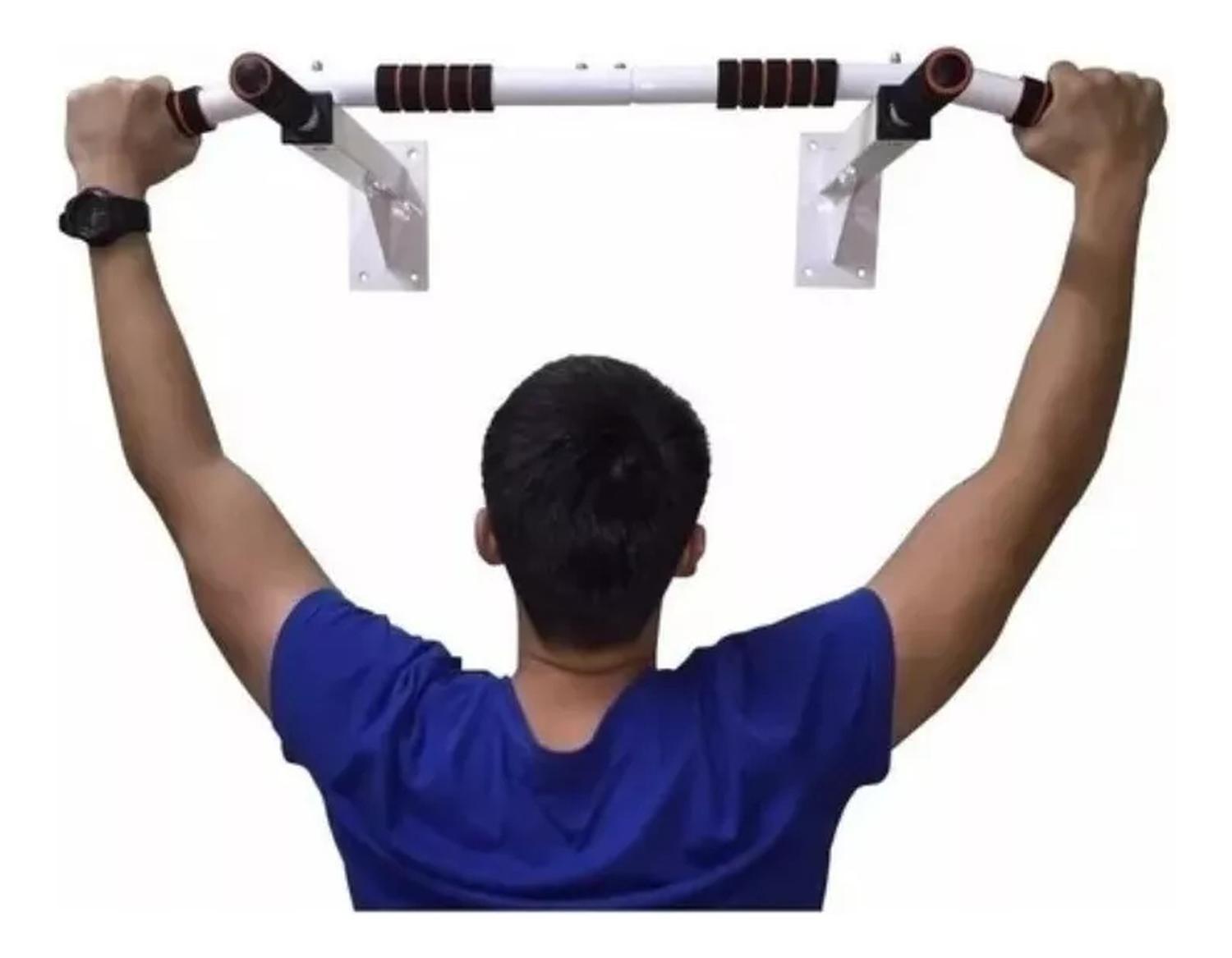 Barra De Ejercicio Pared Multifuncional Dominadas Brazos Negro/blanco-2