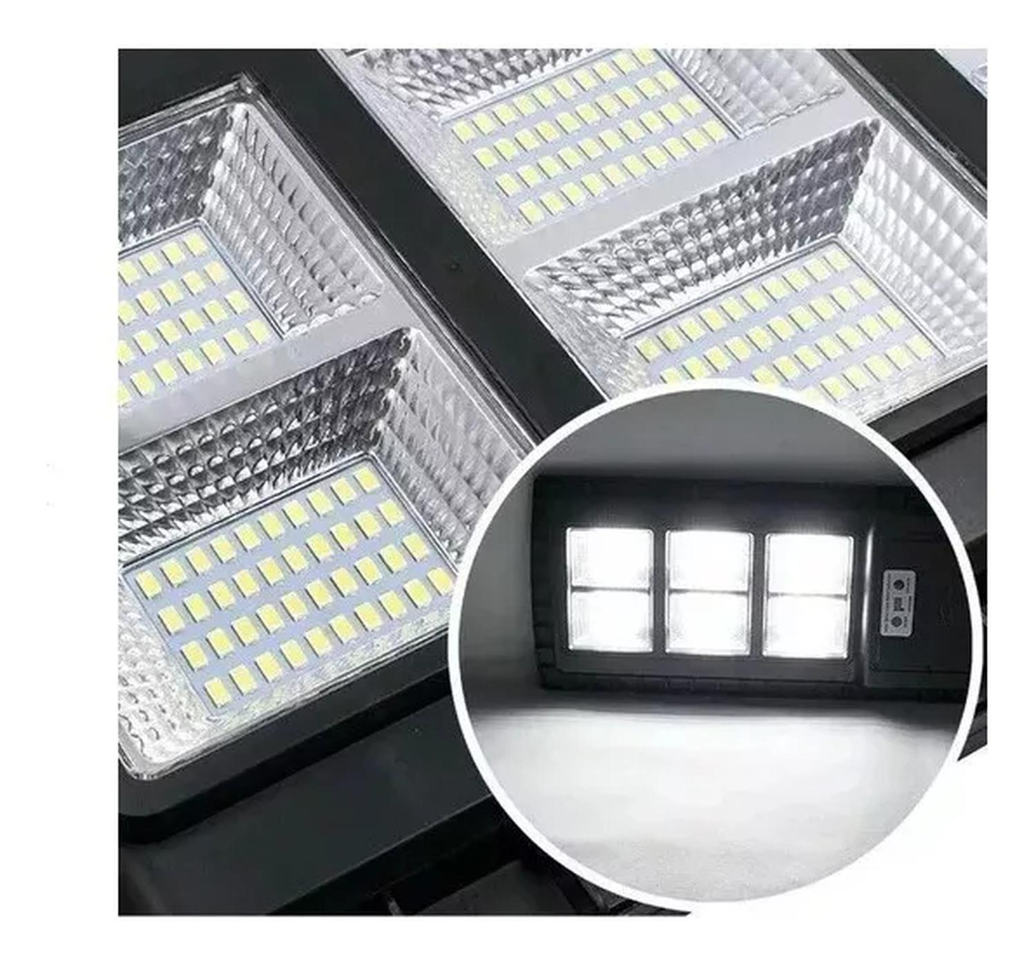Foco Led Solar 200w Luminaria Con Panel Sensor Negro Blanco Frío-2