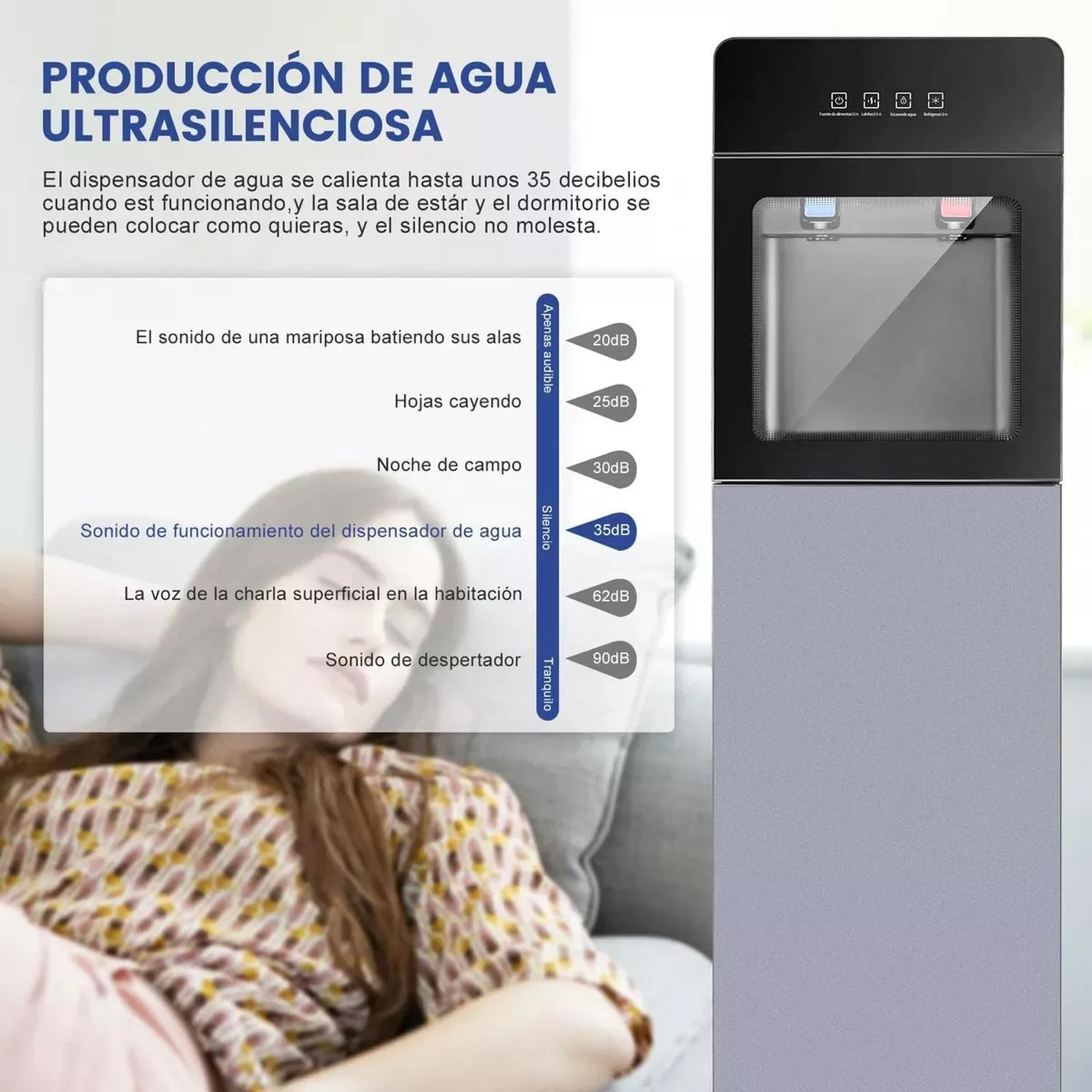 Dispensador Filtro De Agua Eléctrico Frío Y Caliente Oculto Gris Oscuro-5