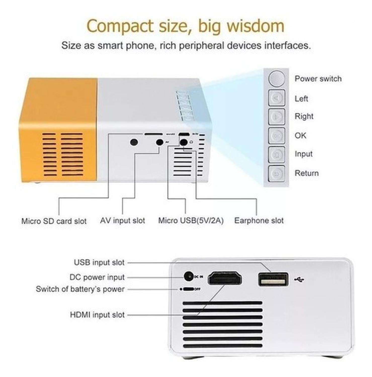 Proyector Mini Genérica General 800lm Cyber Yellow Cyber Yellow-2