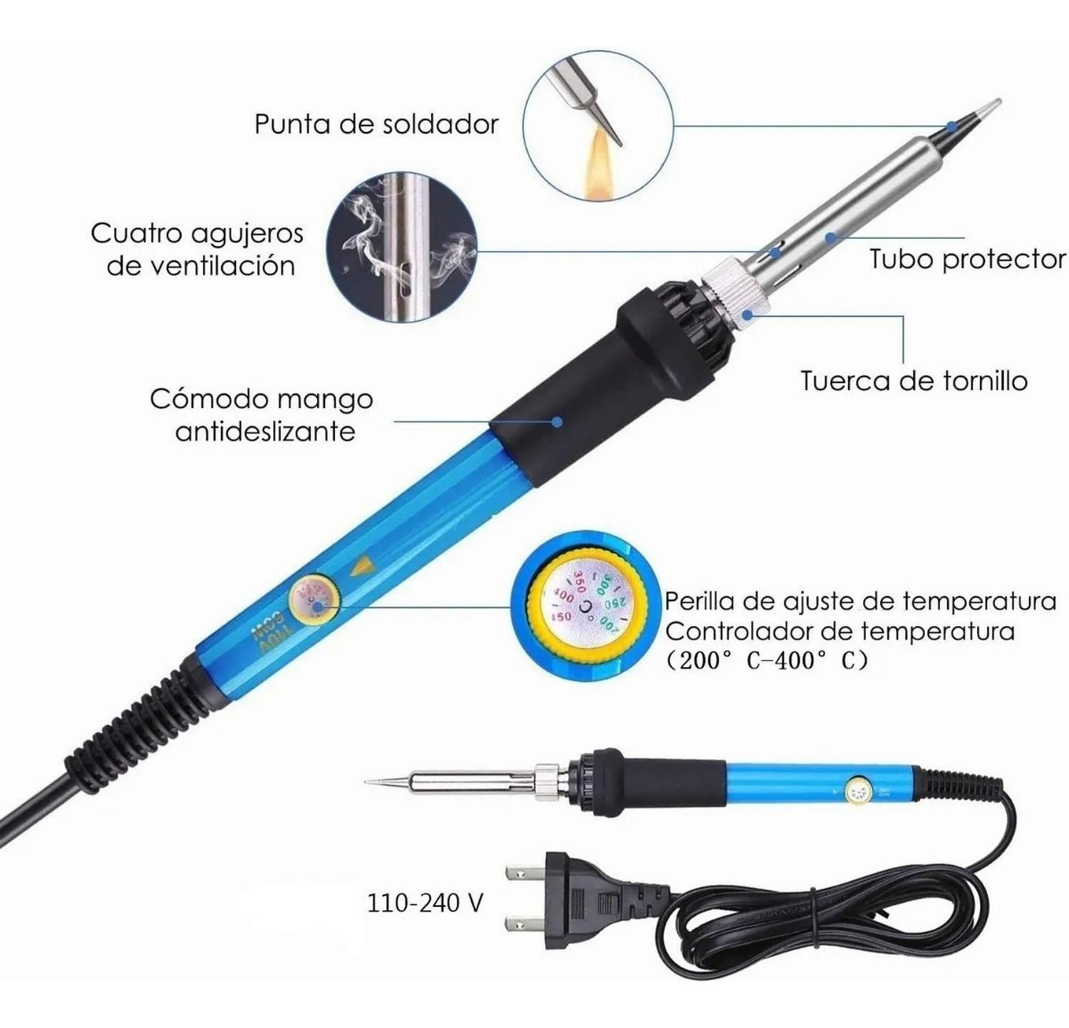 Kit Cautin Para Soldar Eléctrico Punta Tipo Lápiz Estaño-2