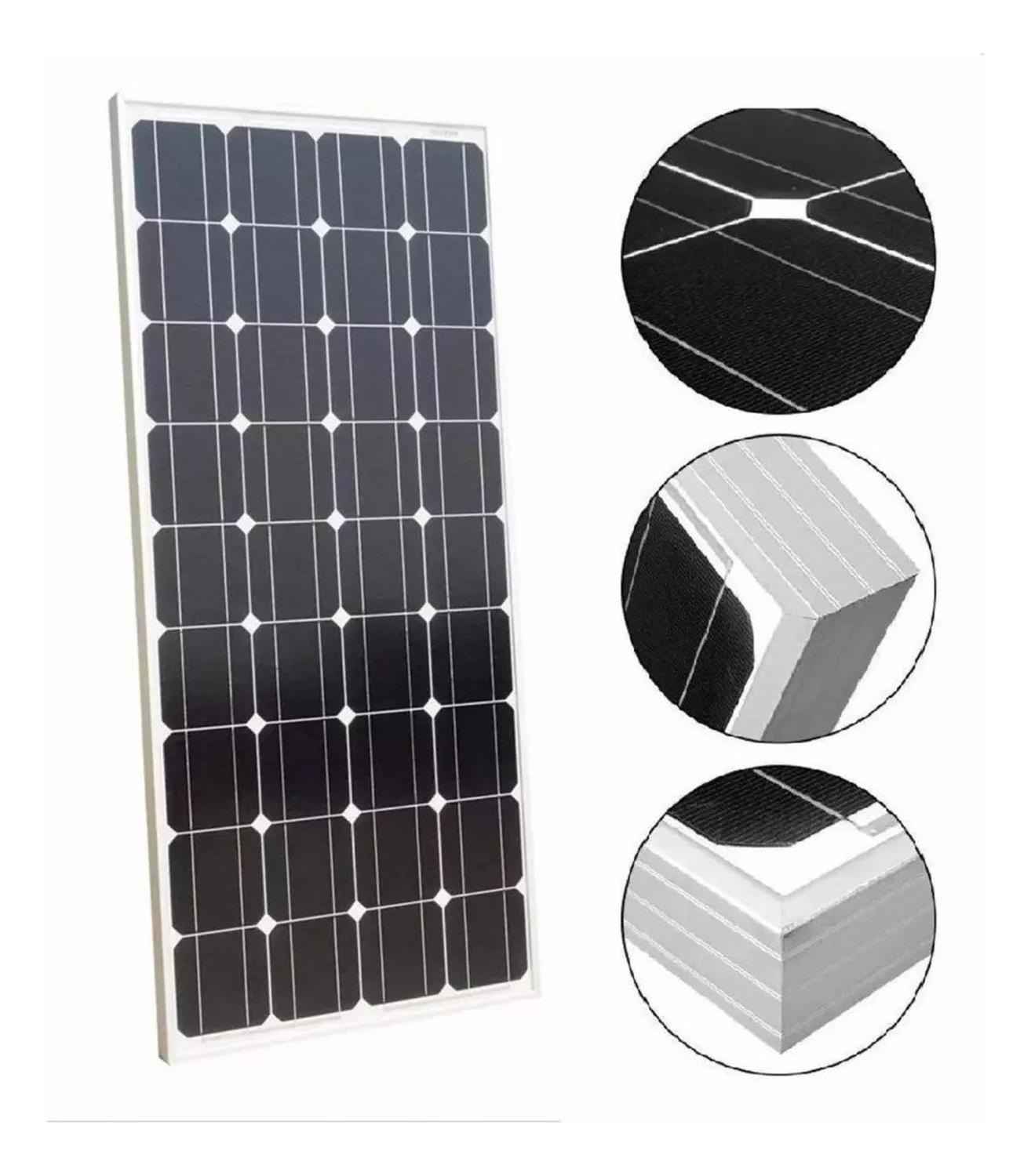 Panel Solar Monocristalino Fotovoltaico 12v 200w Negro 18v 21v-2