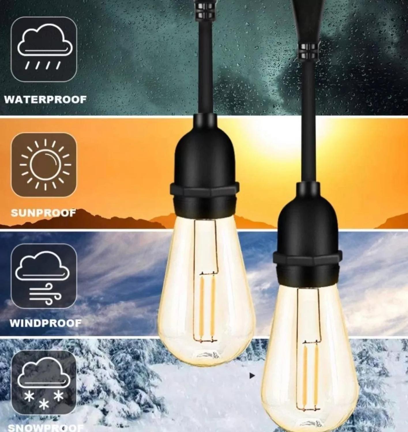 Guirnalda De Luces Led Exterior 5 Metros 10 Ampolletas Vinta Amarillo-3