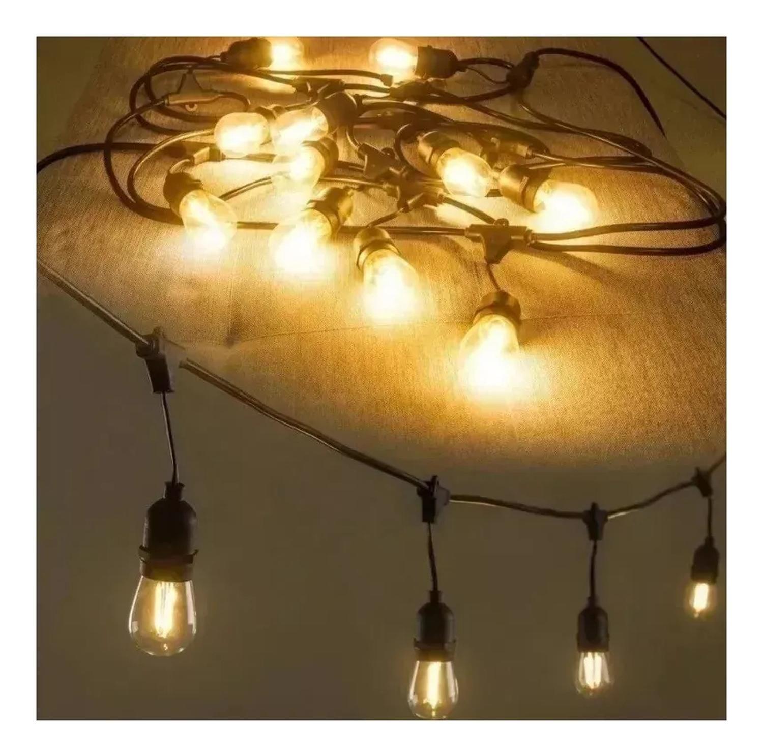 Guirnalda De Luces Led Exterior 5 Metros 10 Ampolletas Vinta Amarillo-4