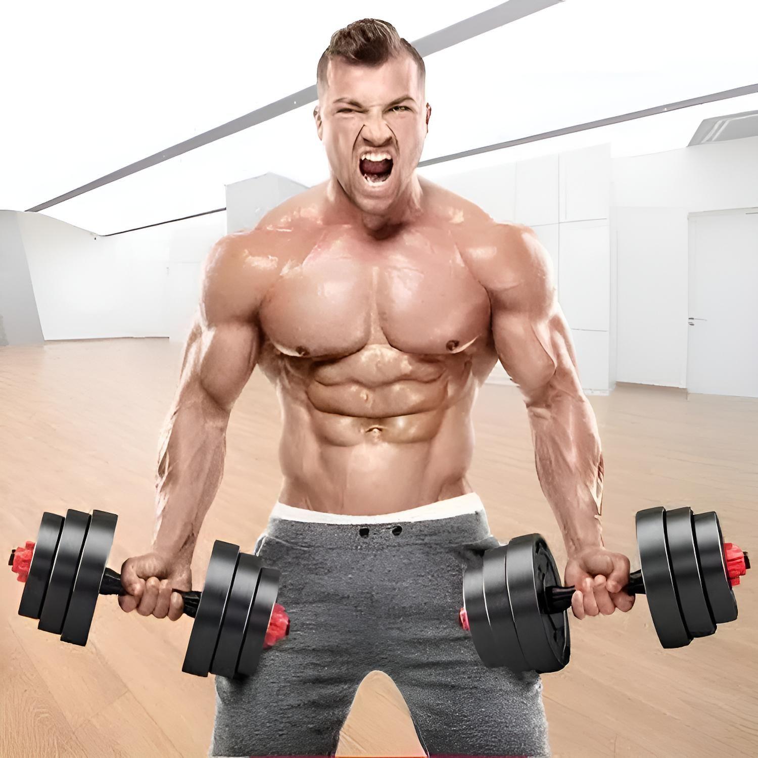 Set Mancuernas 20 Kg Barra Armable Ajustable-3