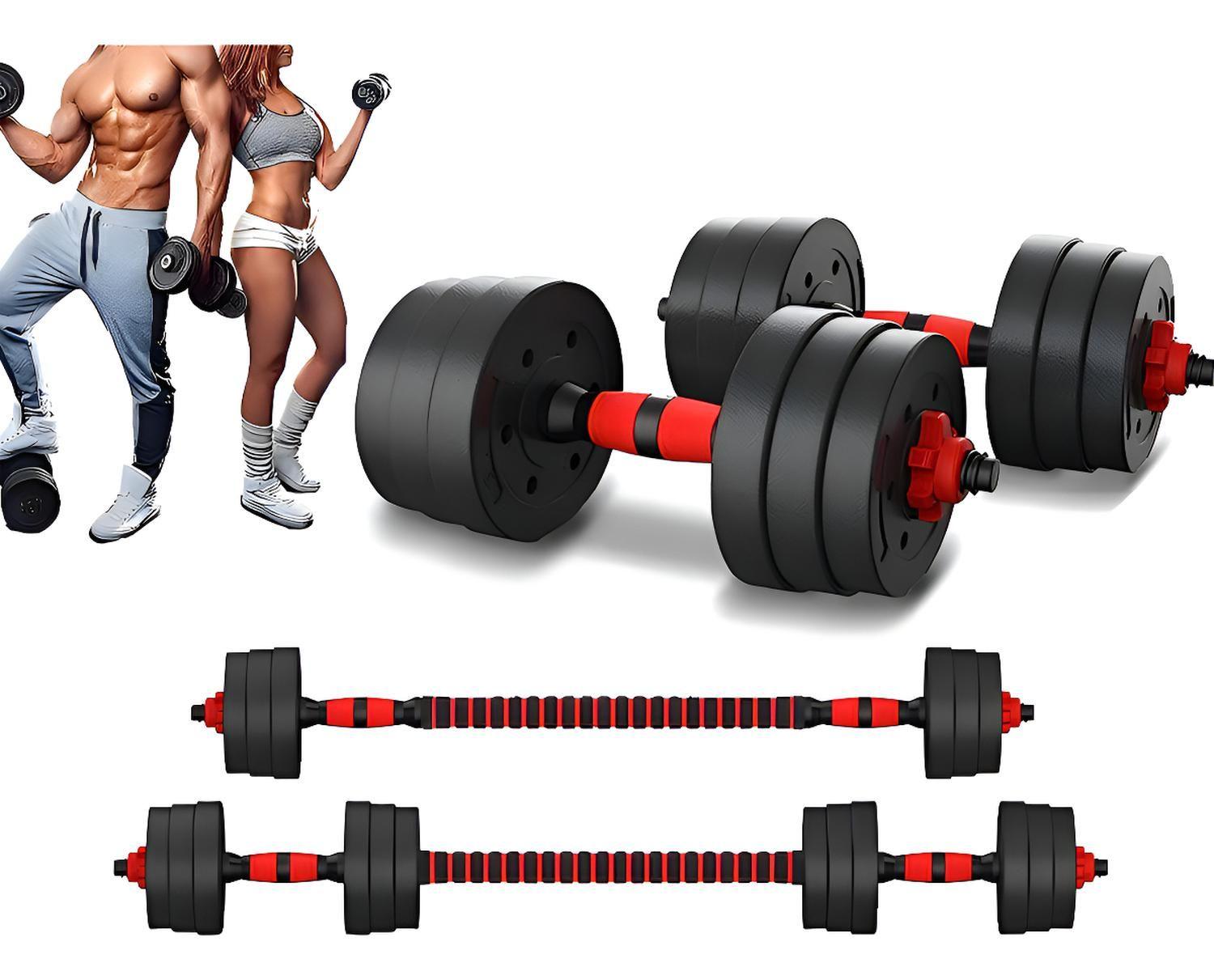 Set Mancuernas 20 Kg Barra Armable Ajustable-4