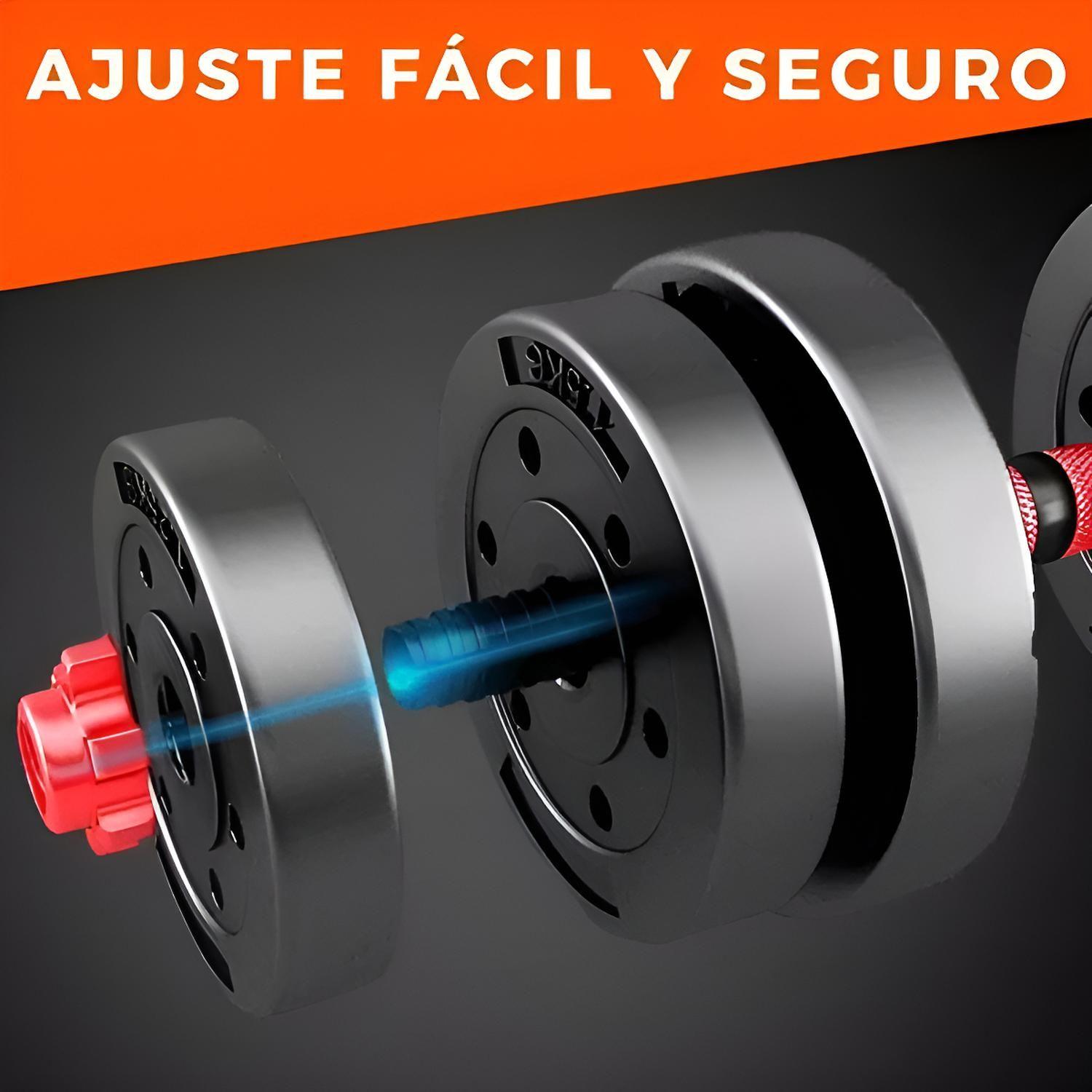 Set Mancuernas 20 Kg Barra Armable Ajustable-7