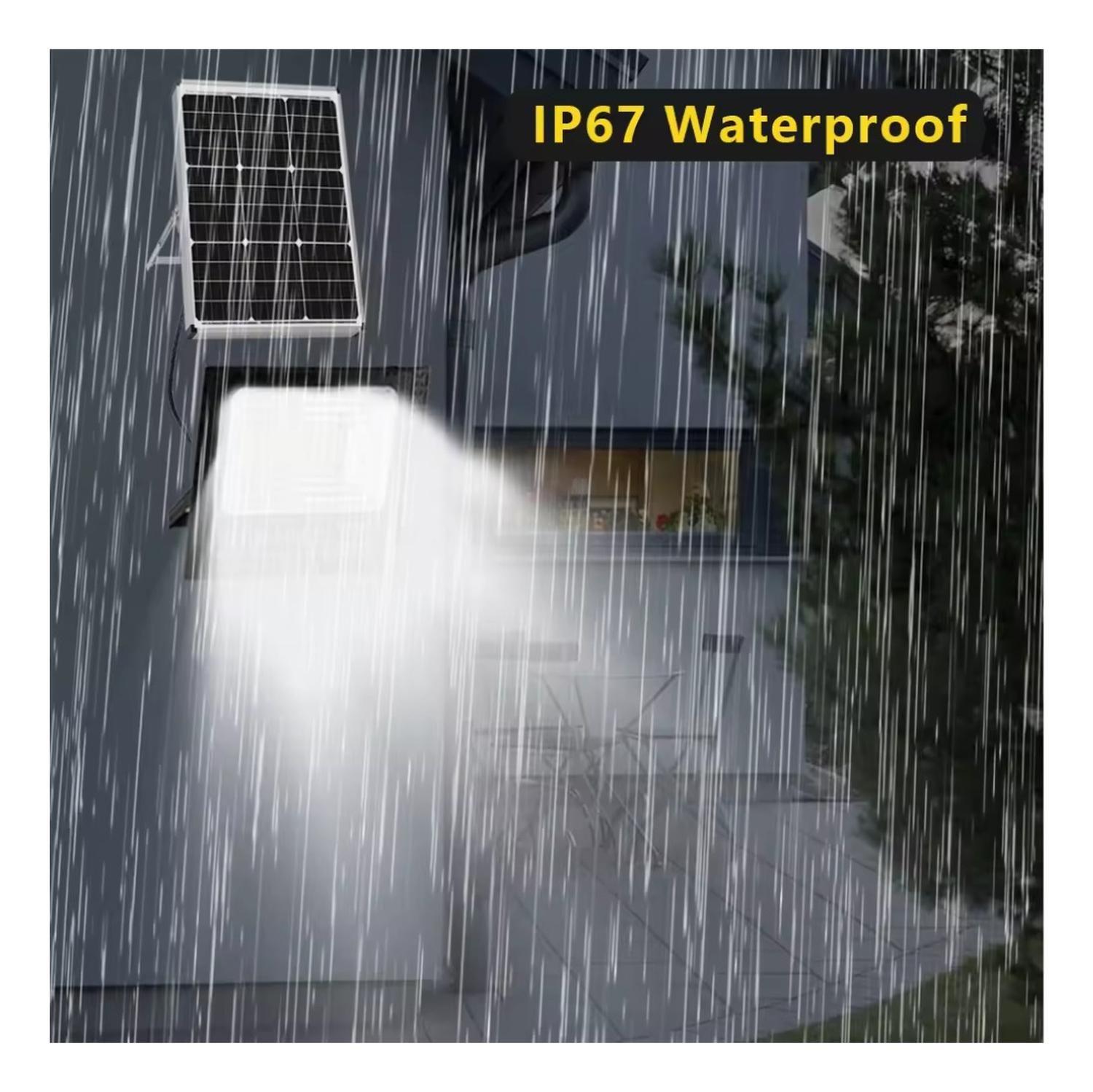 Foco Solar 200w Panel Solar Ip67 Led Kit Control Impermeable Negro-2