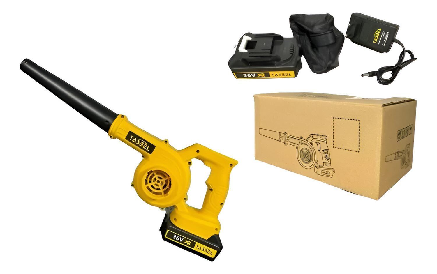 Soplador De Hojas Inalambrico Recargable + 1 Batería De 36v Negro-0