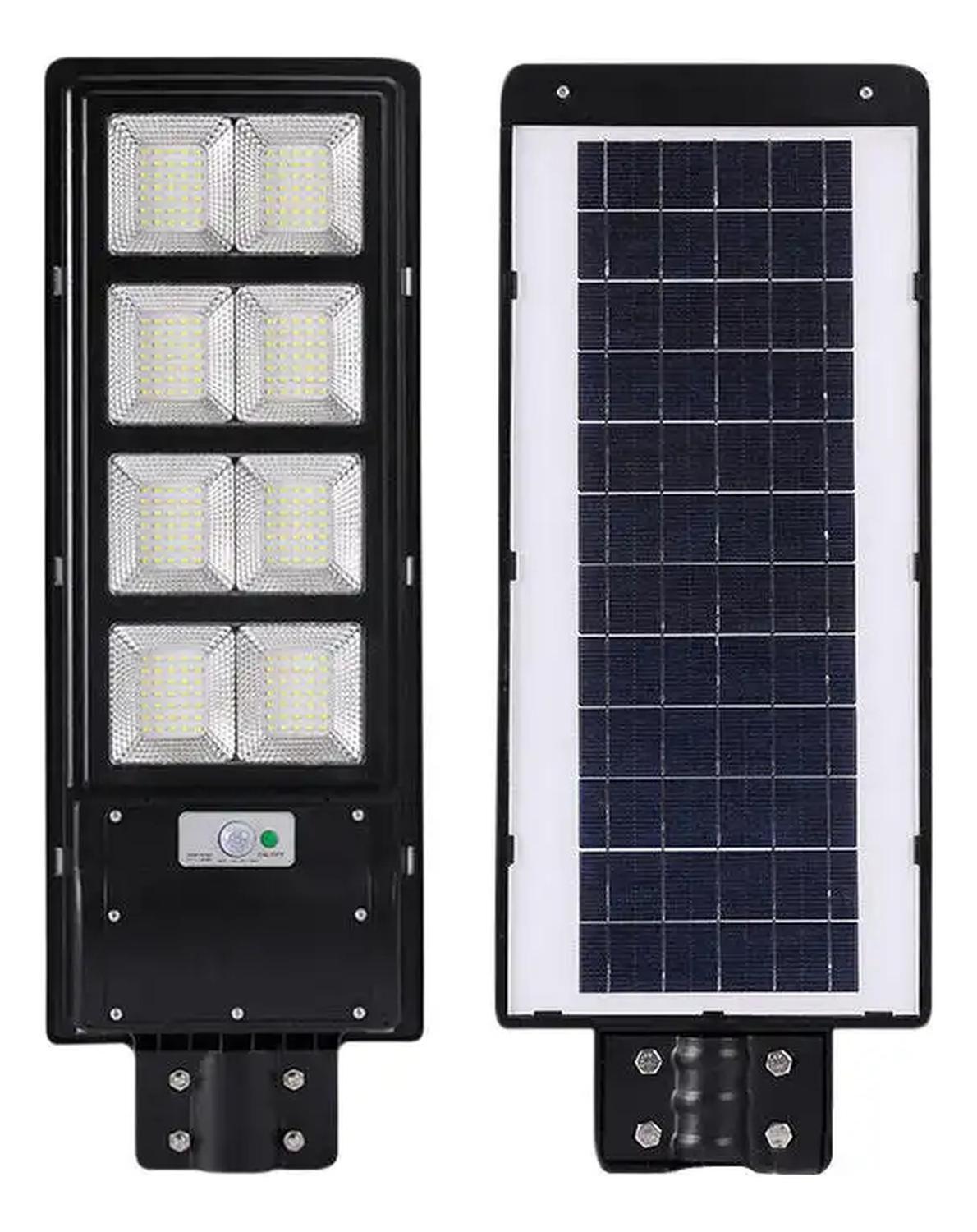 Foco Panel Solar 400w Exterior Luminaria + Soporte Negro Blanco Frío-0