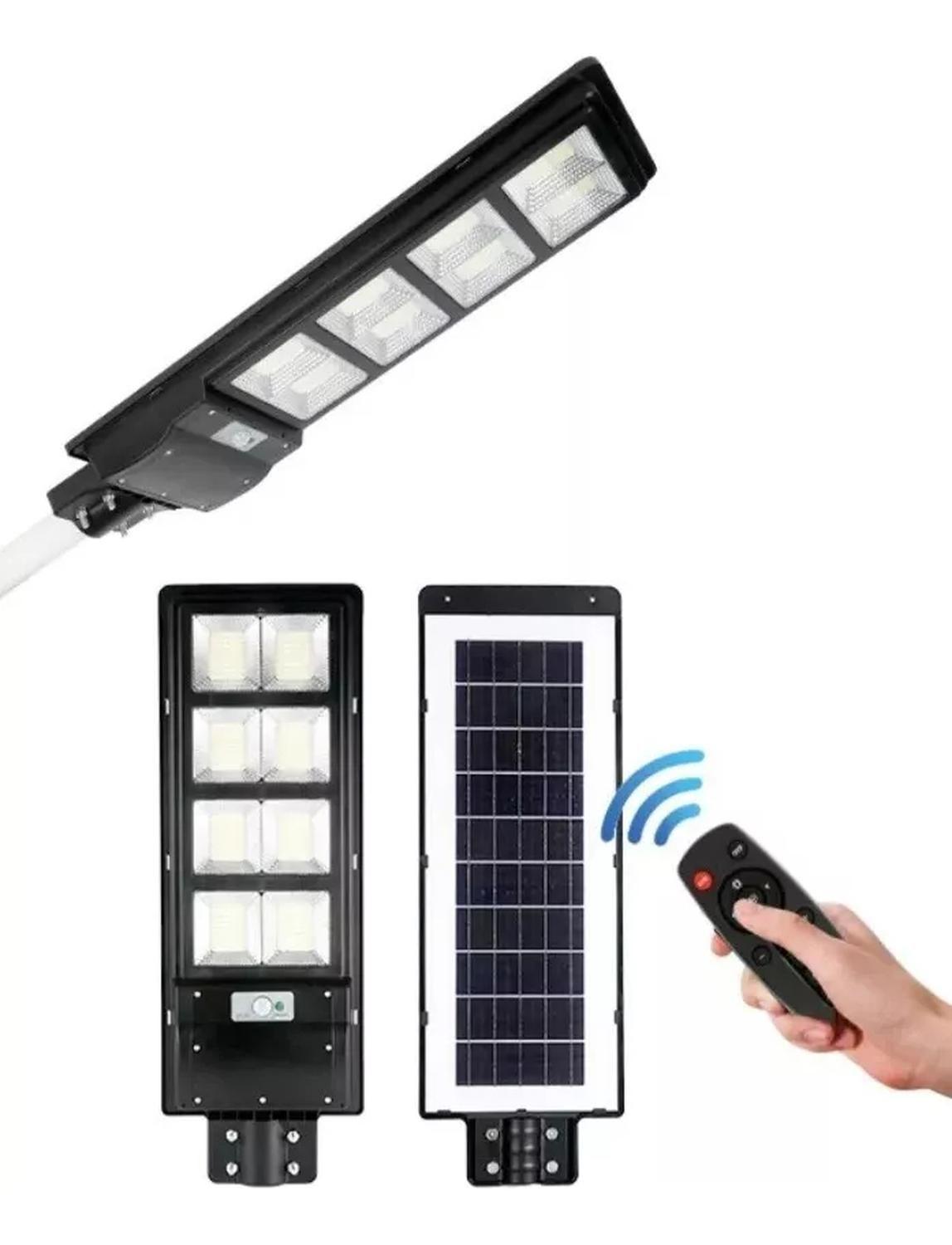 Foco Panel Solar 400w Exterior Luminaria + Soporte Negro Blanco Frío-5