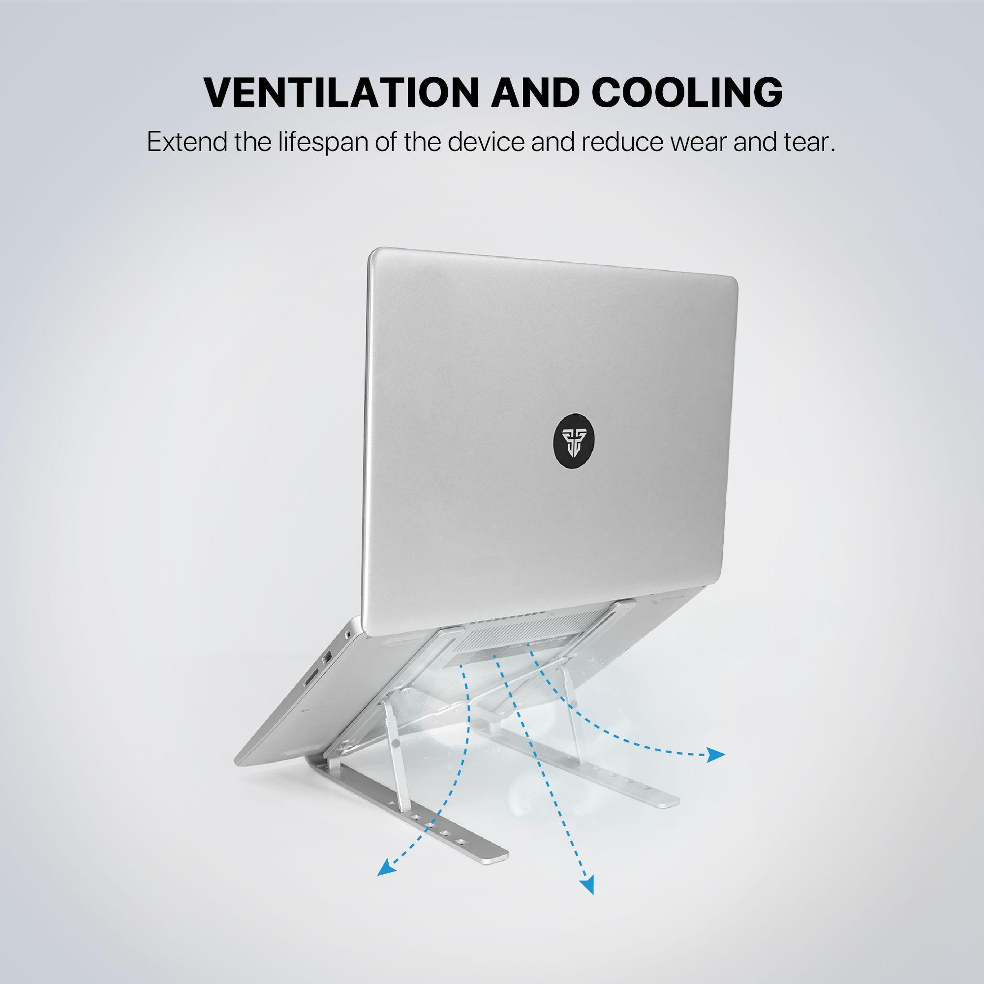 Soporte de Notebook Fantech NS11 Silver – Plegable, 6 Niveles de Altura y Aluminio-5