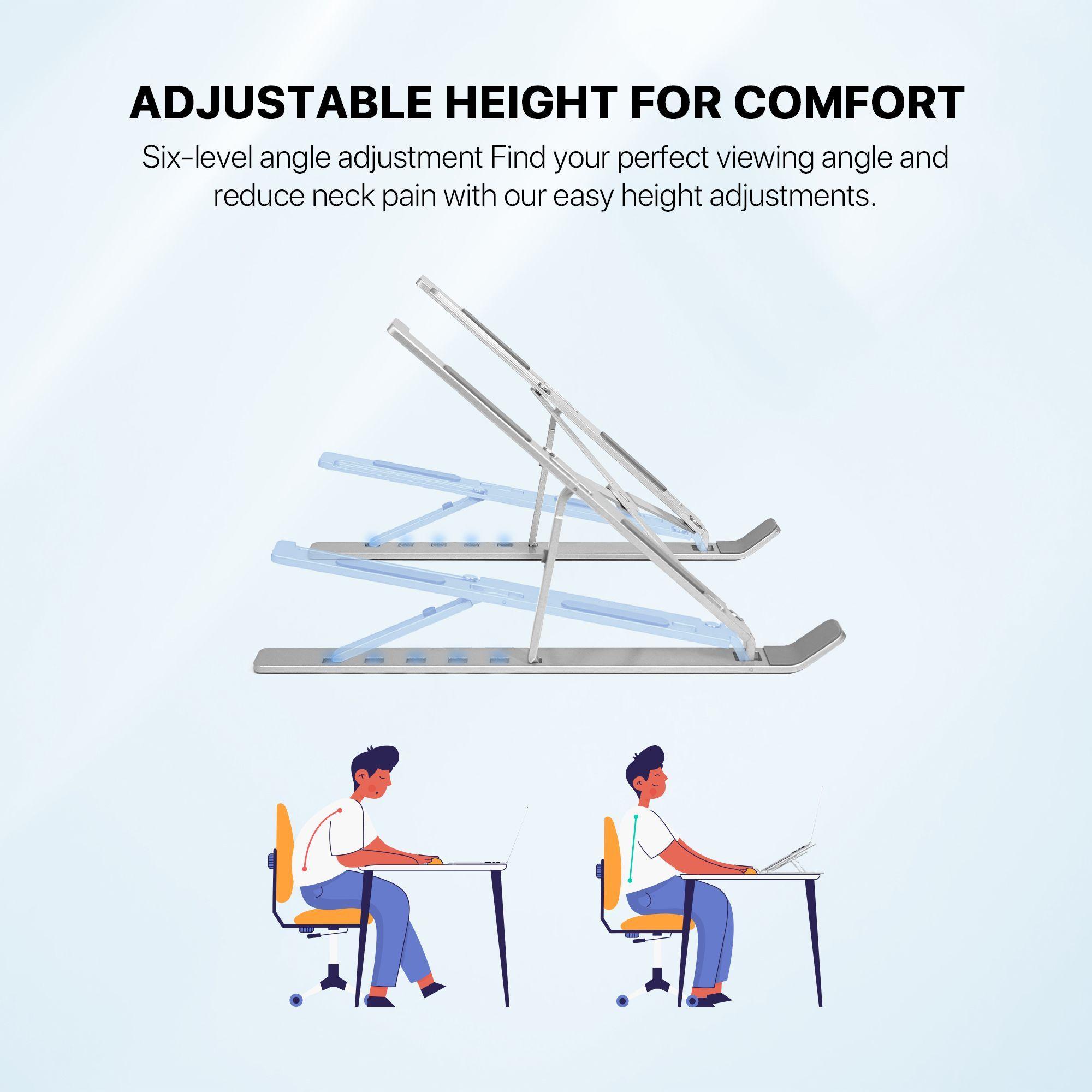 Soporte de Notebook Fantech NS11 Silver – Plegable, 6 Niveles de Altura y Aluminio-6