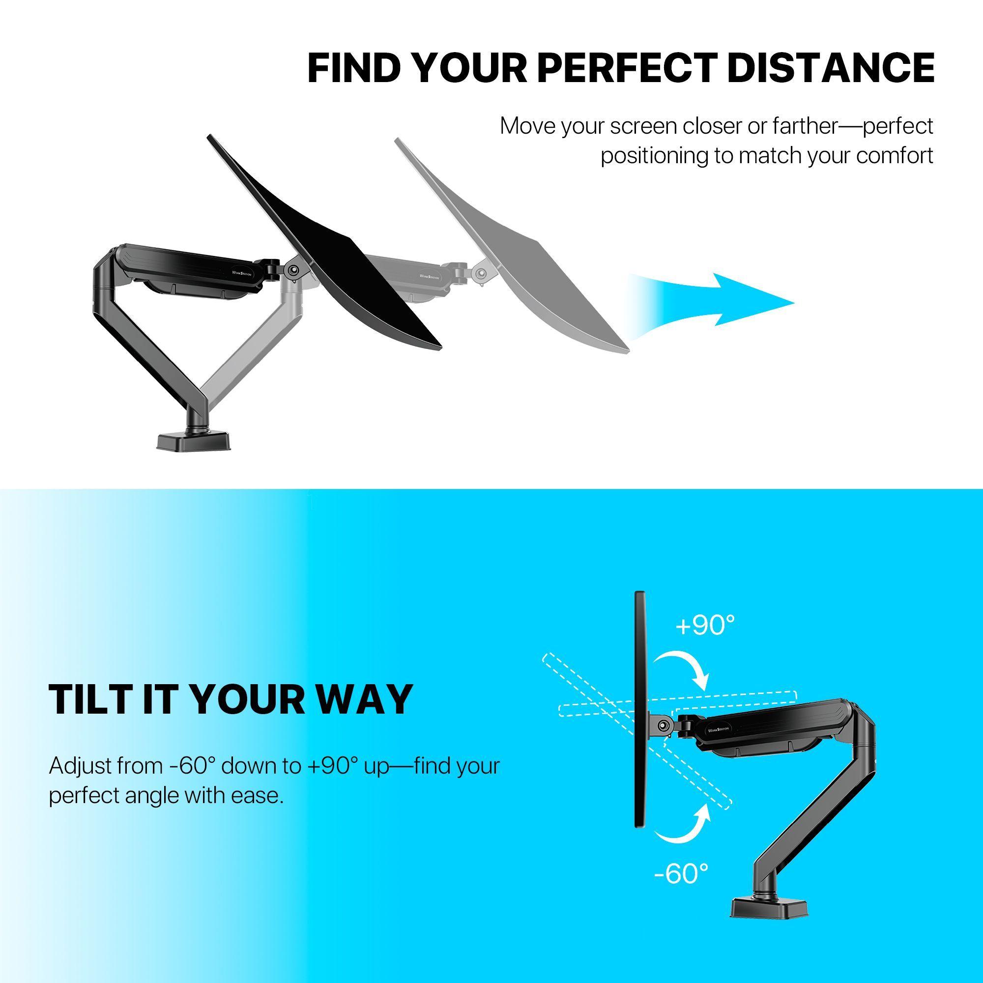 Brazo para Monitor Fantech ProMount MBS1 Workstation 13”–32” Pistón a Gas 360°-7