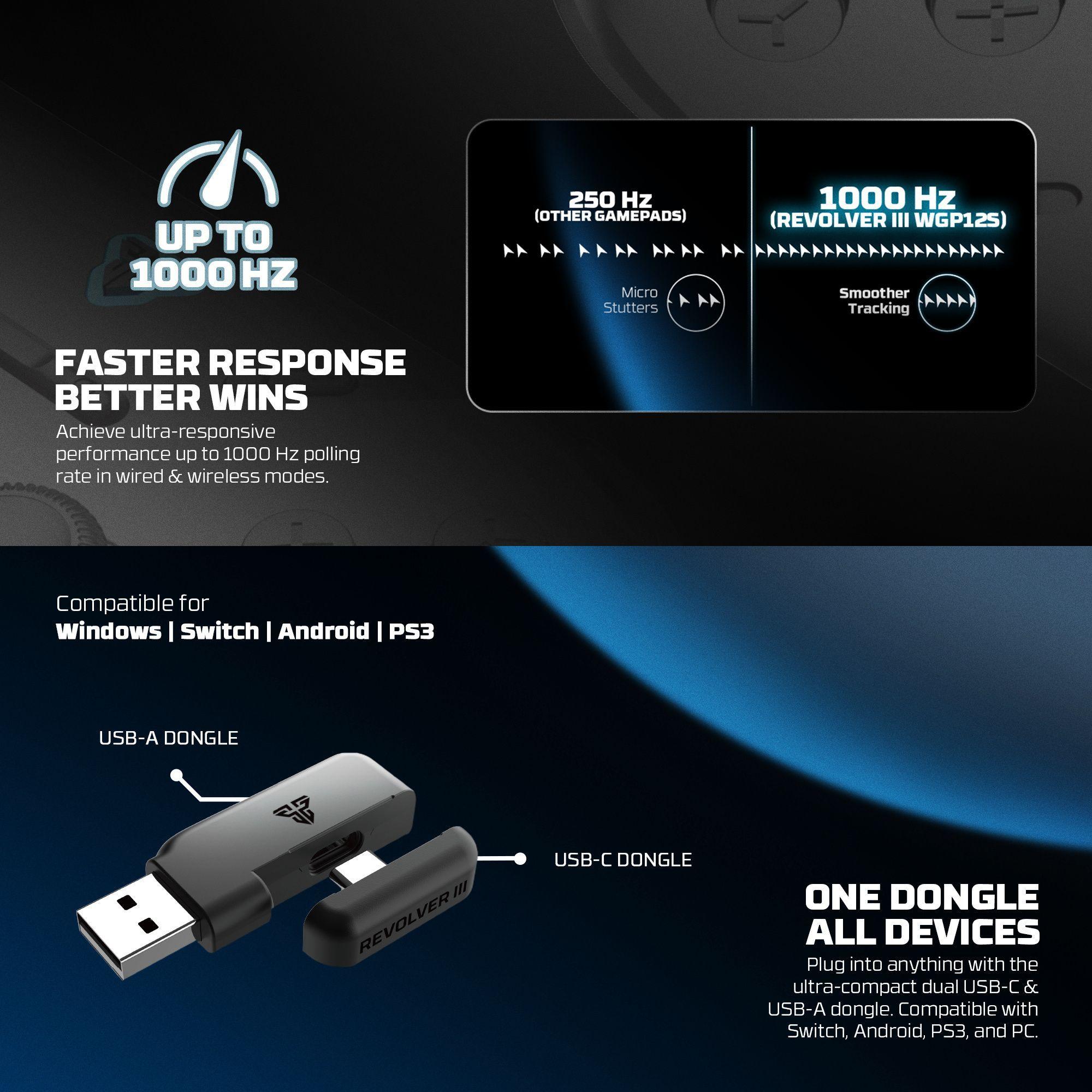 Control Inalámbrico Fantech Revolver III WGP12S Hall Effect para Nintendo Switch y PC-2