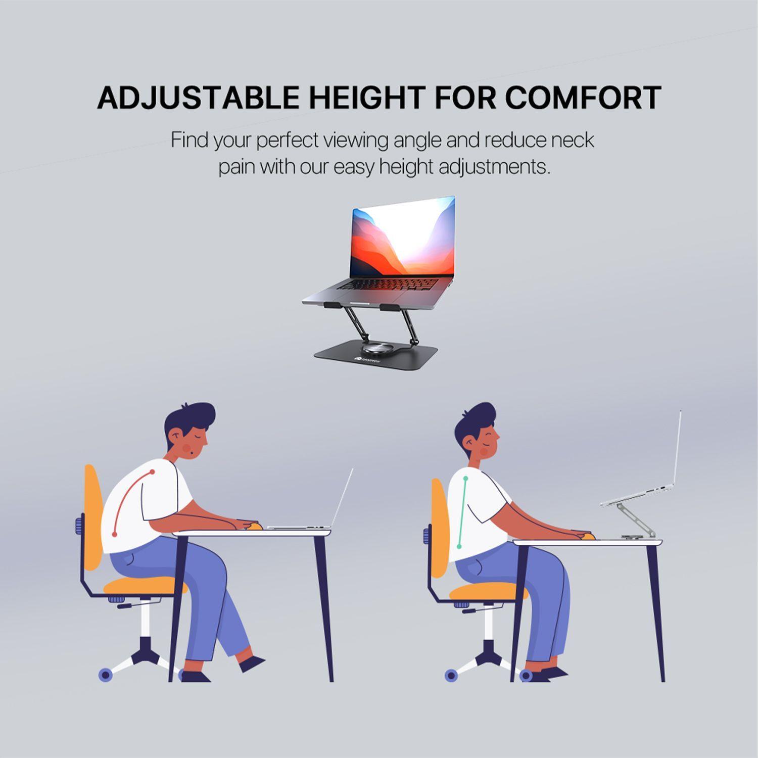 Soporte de Notebook Fantech NS10 Silver – Rotación 360°, Ajustable y Metálico-3