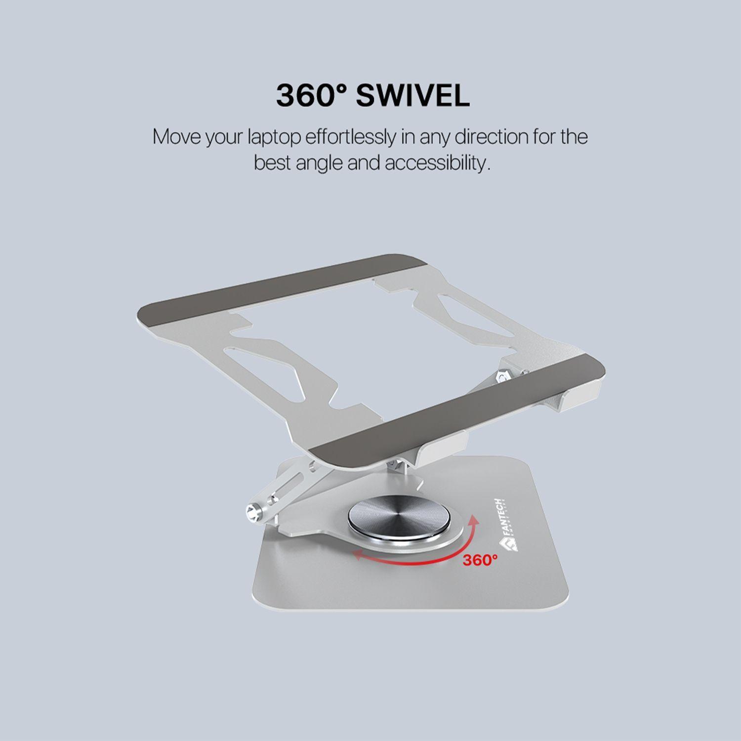 Soporte de Notebook Fantech NS10 Silver – Rotación 360°, Ajustable y Metálico-5